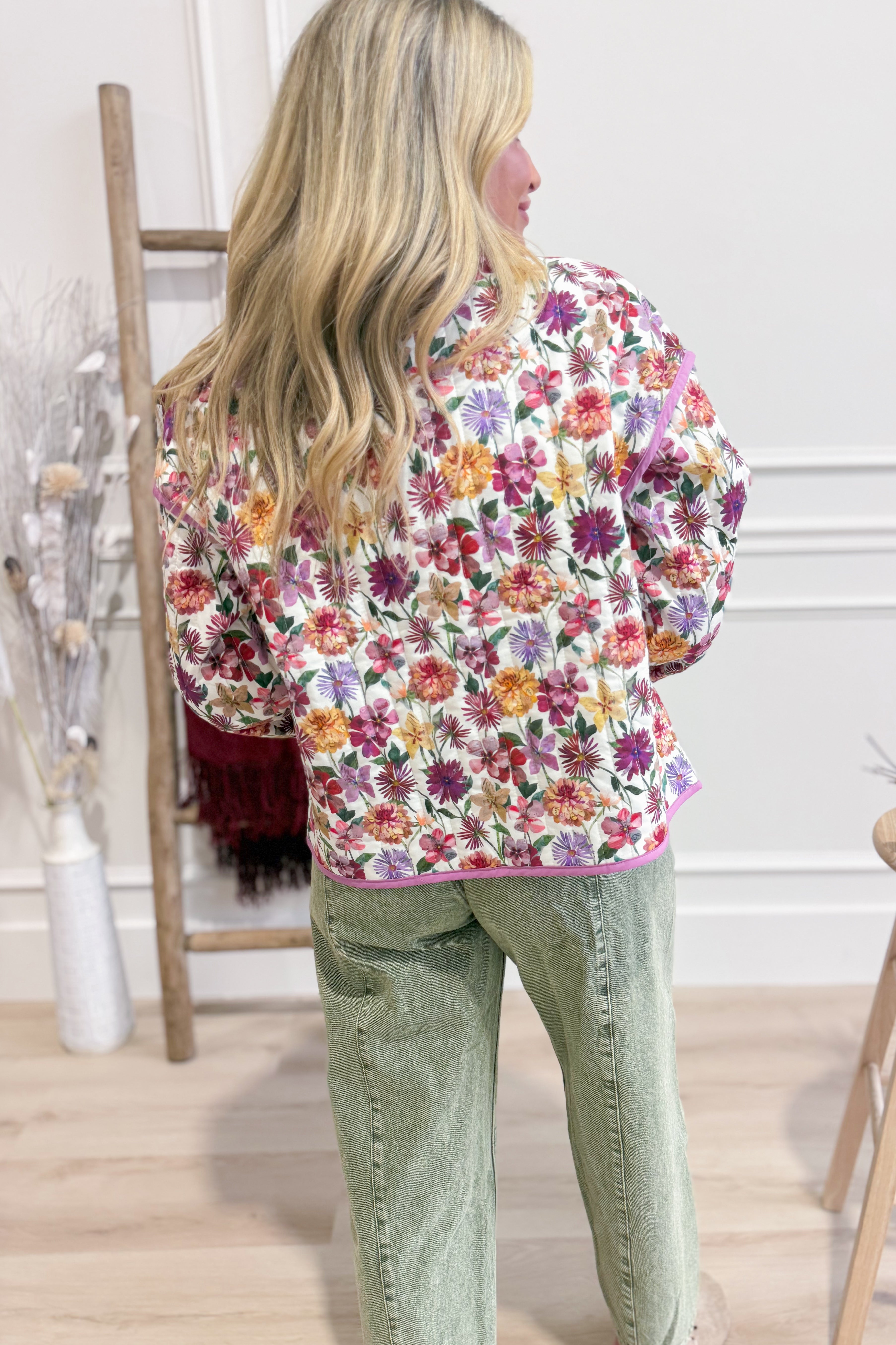 Victoria Floral Printed Quilted Jacket - Coremarkets