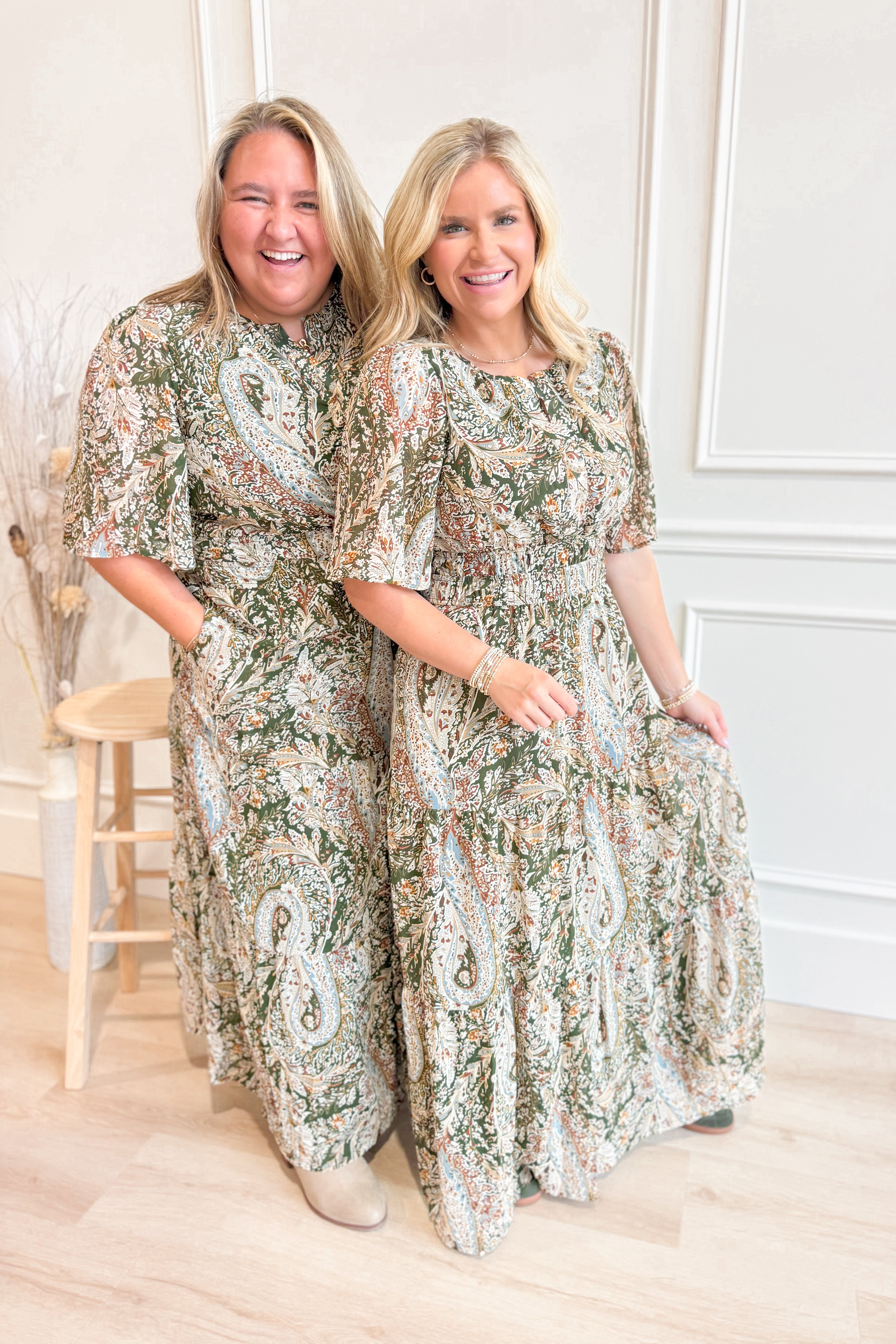 Lydia Paisley Printed Midi Dress - Coremarkets