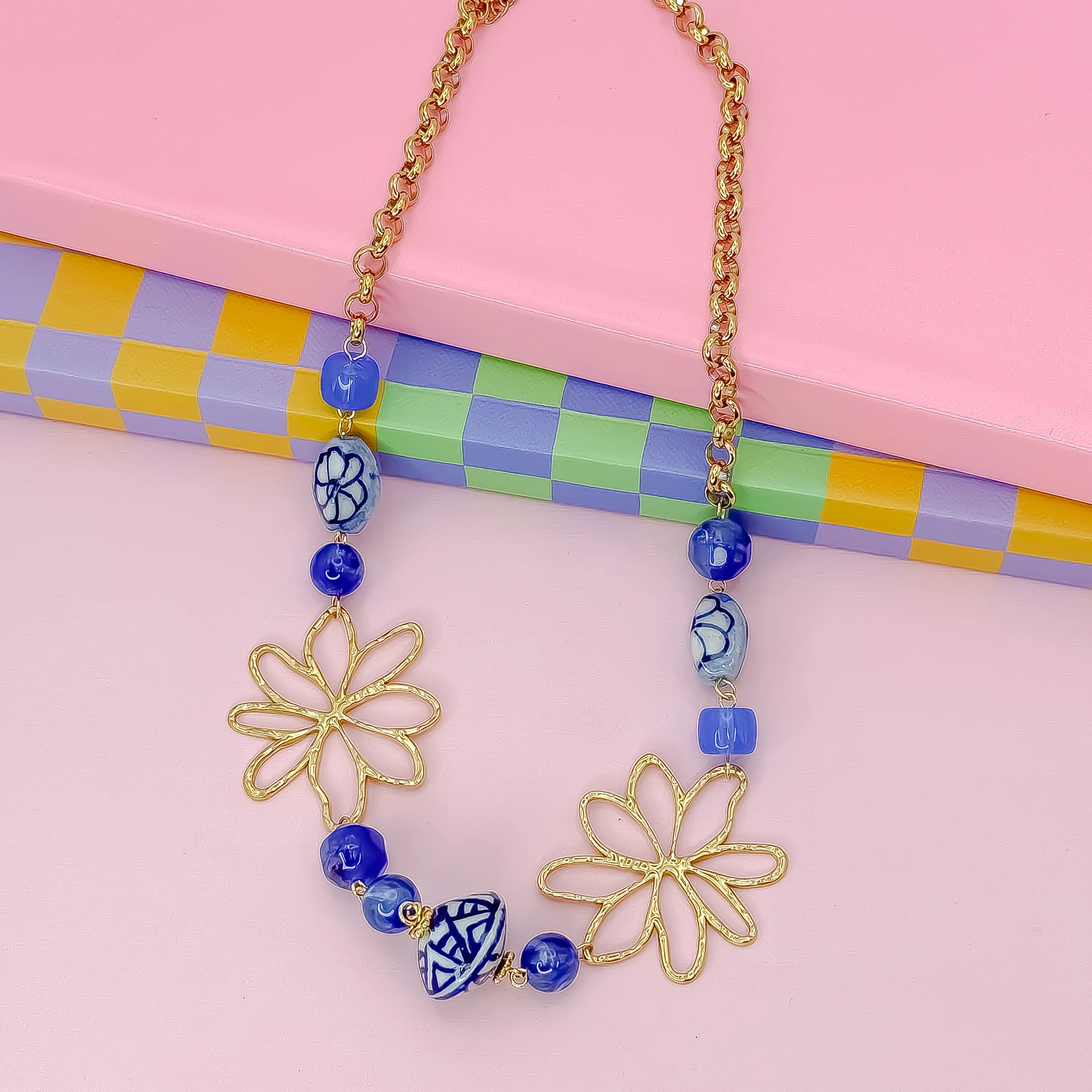 Treasure Jewels Blue Bloom Necklace - Coremarkets