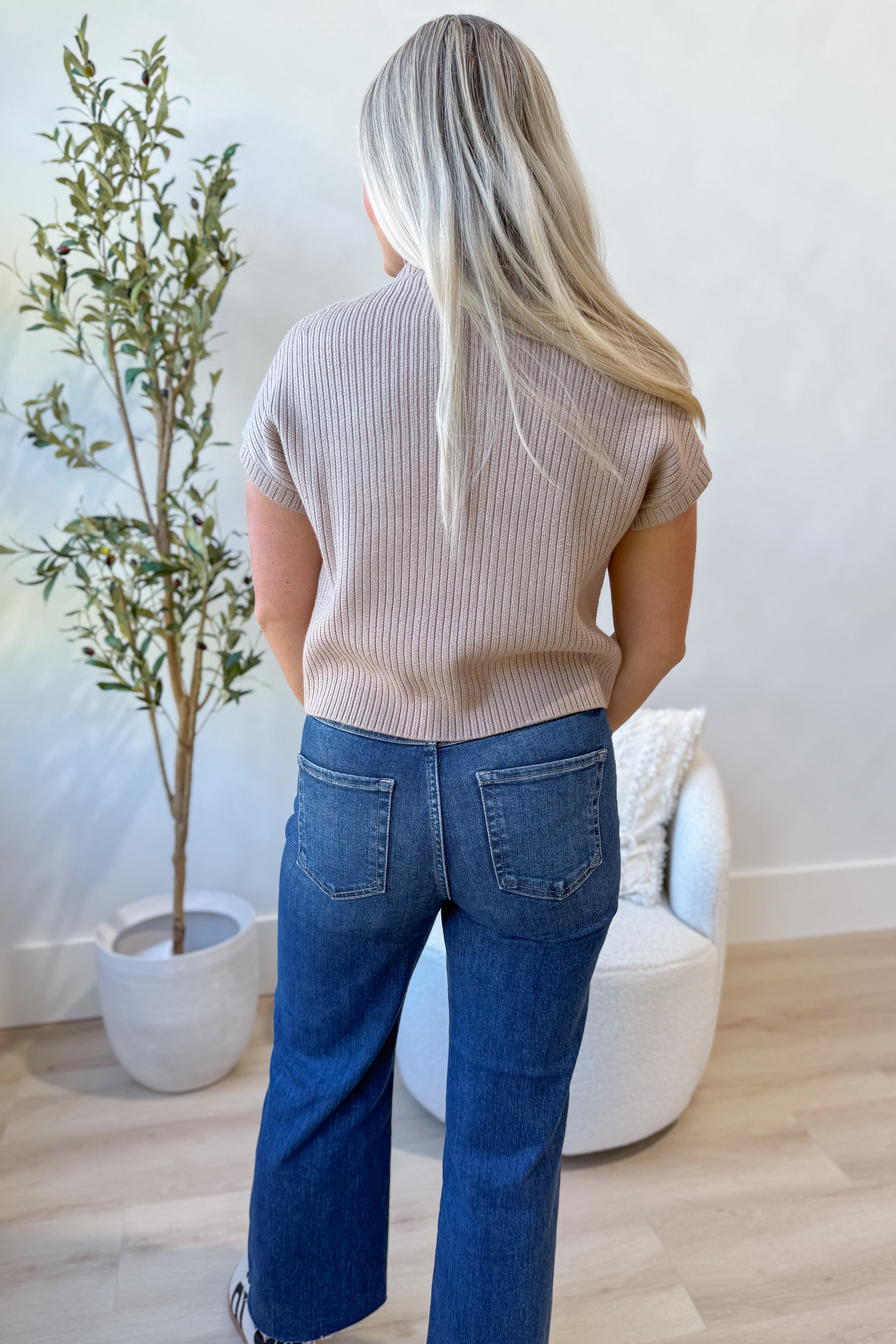 Megan Ribbed Front Pocket Sweater Top - Coremarkets