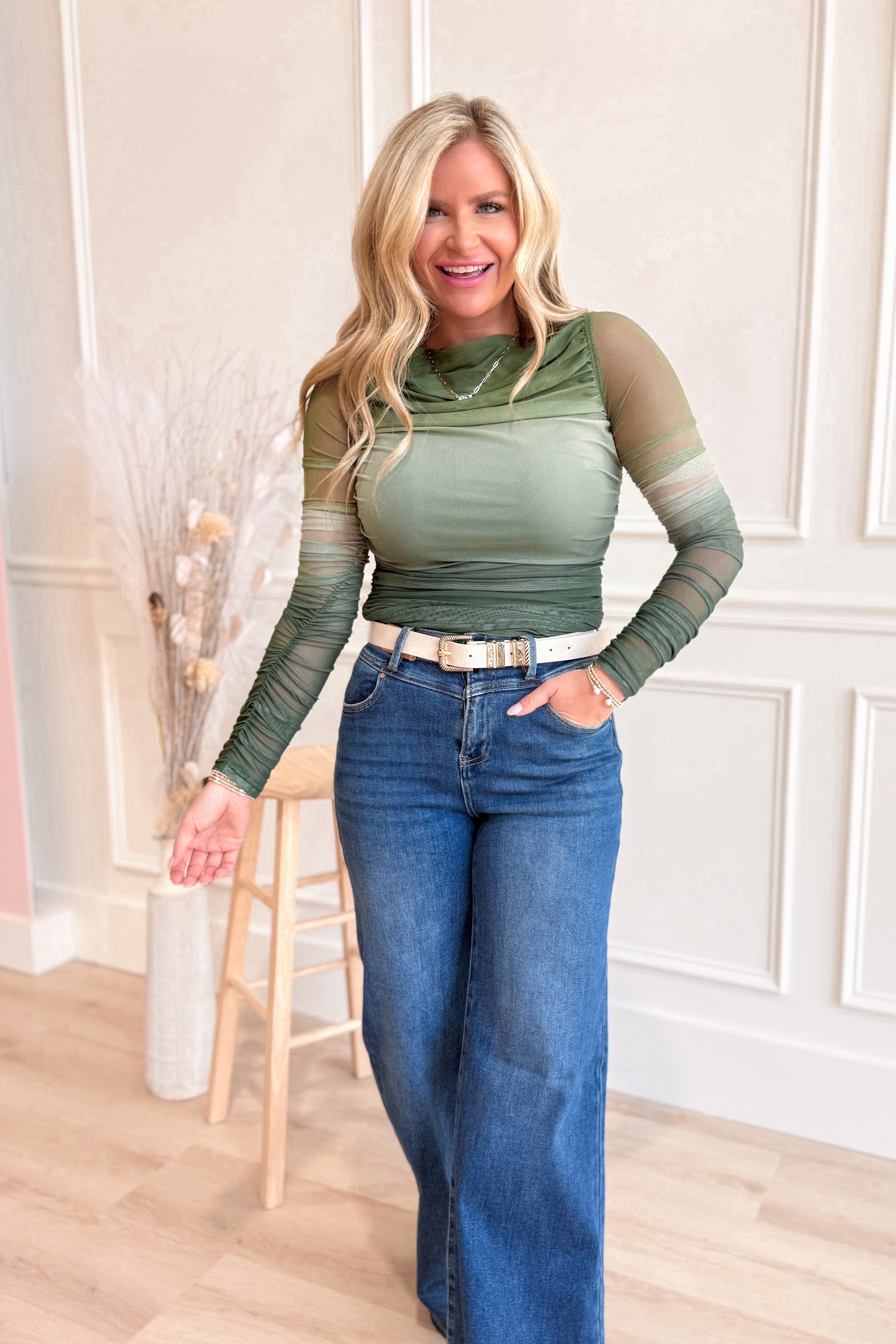 Lynette Long Sleeve Ombre Top - Coremarkets