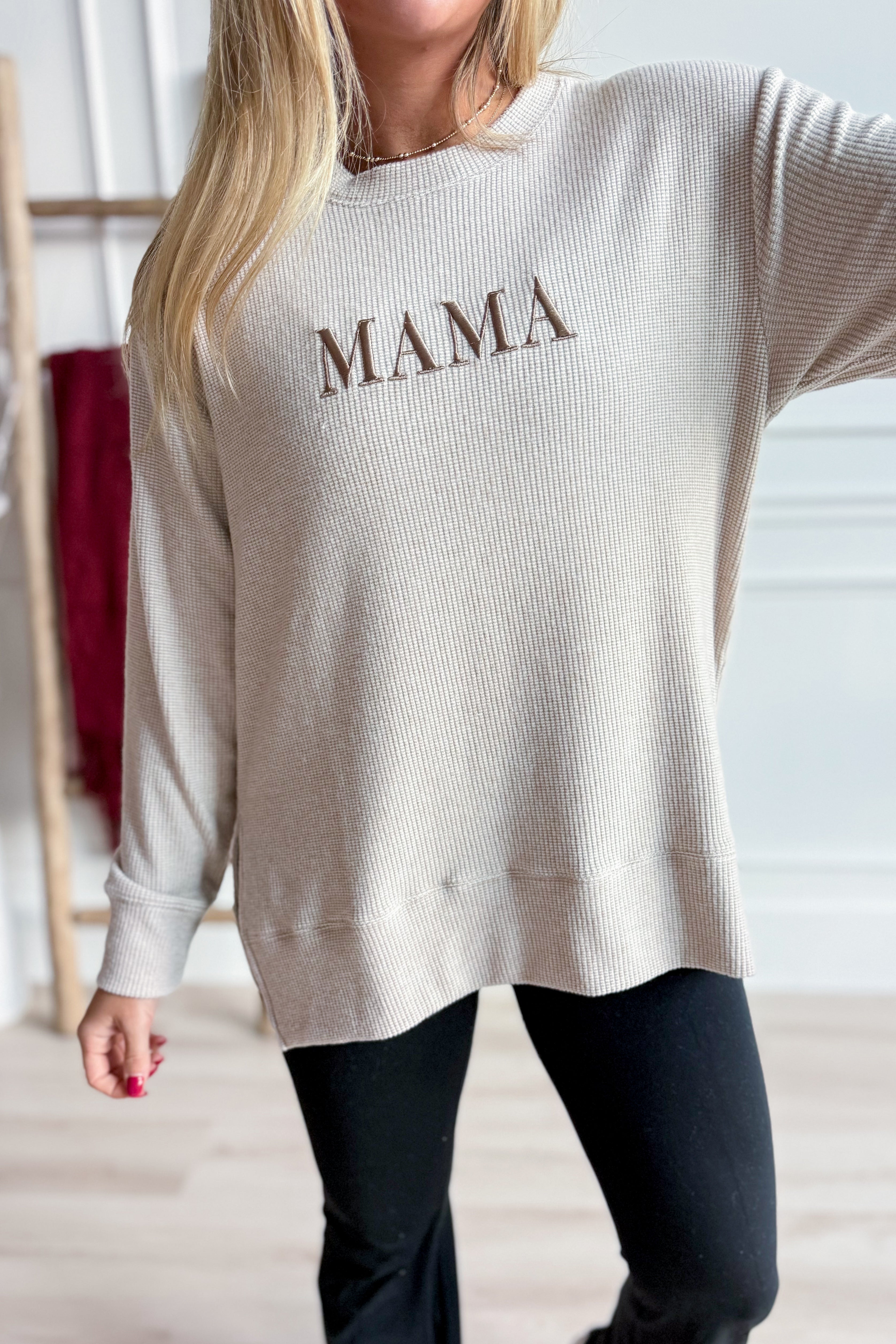 Mama 3D Embroidered Pullover - Coremarkets