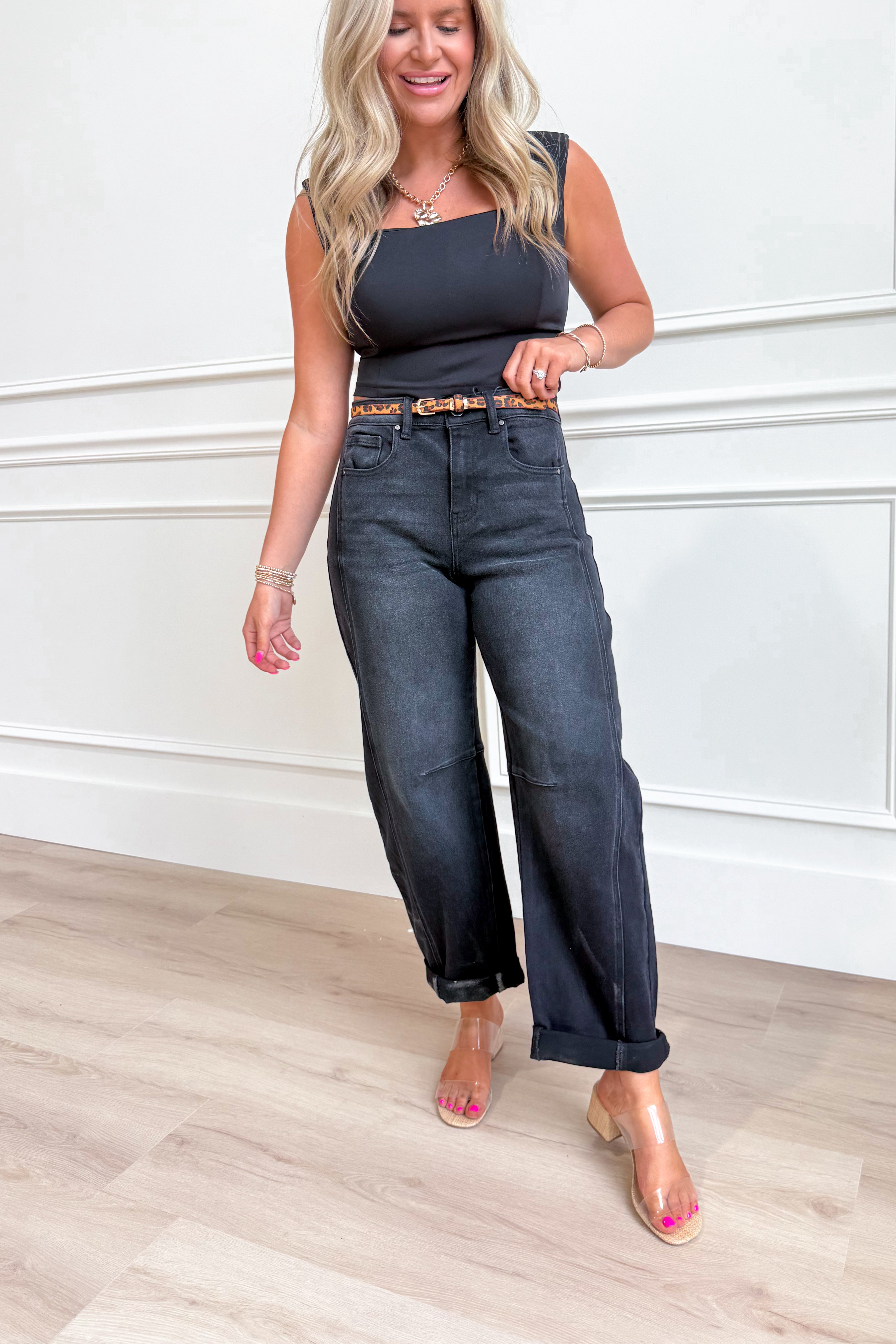 Risen Brian High Rise Boyfriend Cuffed Barrel Jeans [0-3XL] - Coremarkets