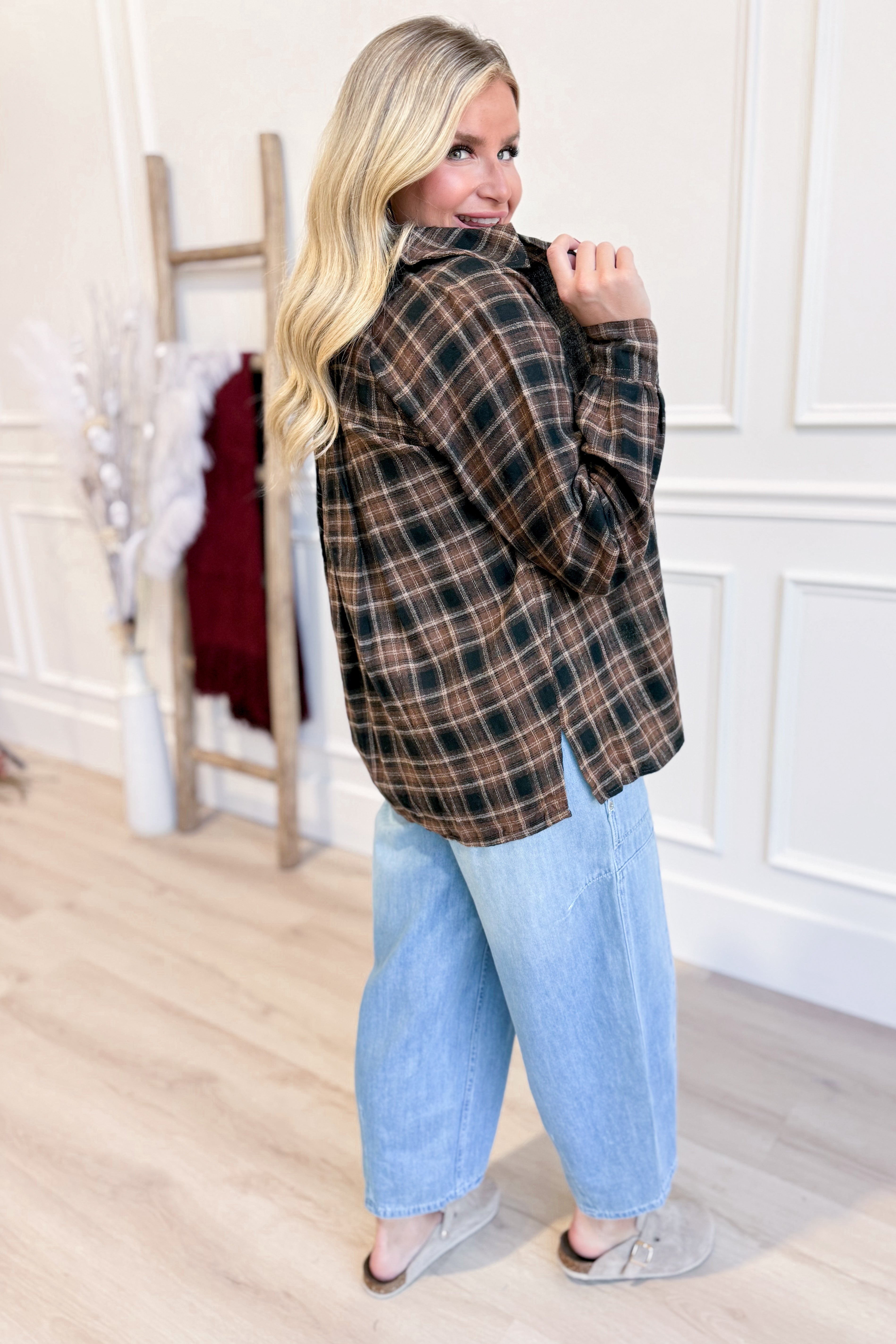 Cynthia Plaid Raglan Sleeve Flannel - Coremarkets