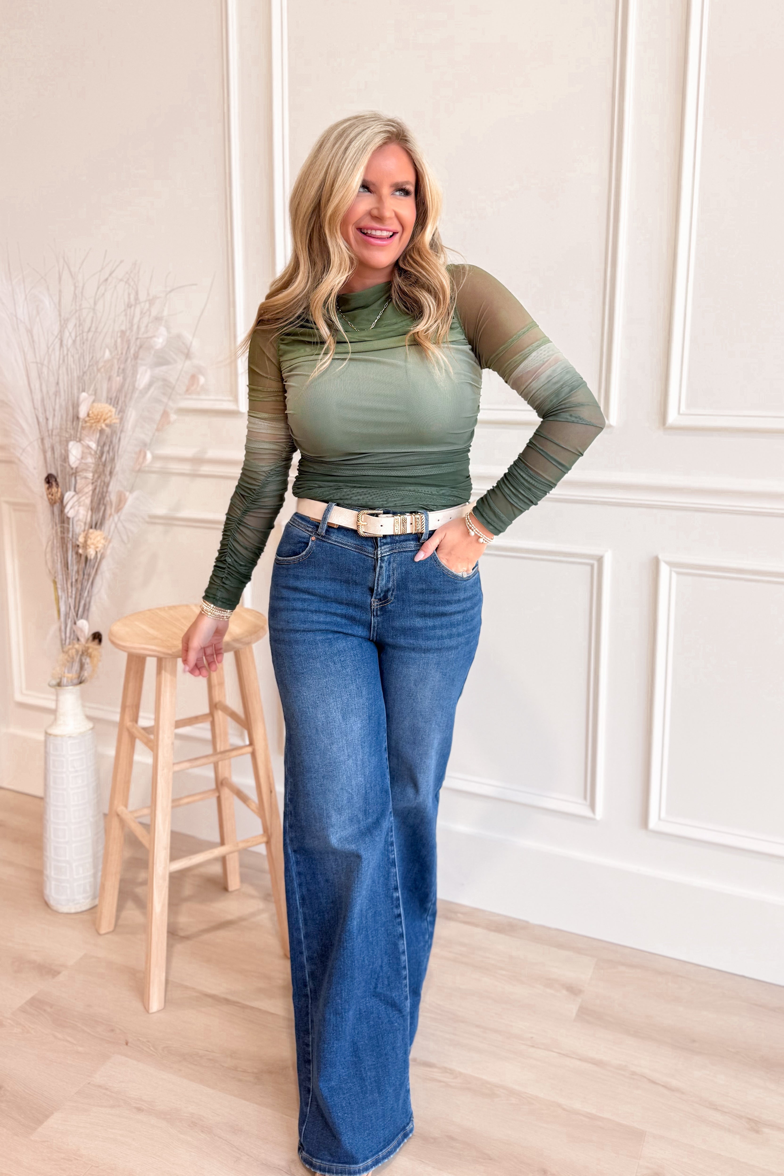 Lynette Long Sleeve Ombre Top - Coremarkets