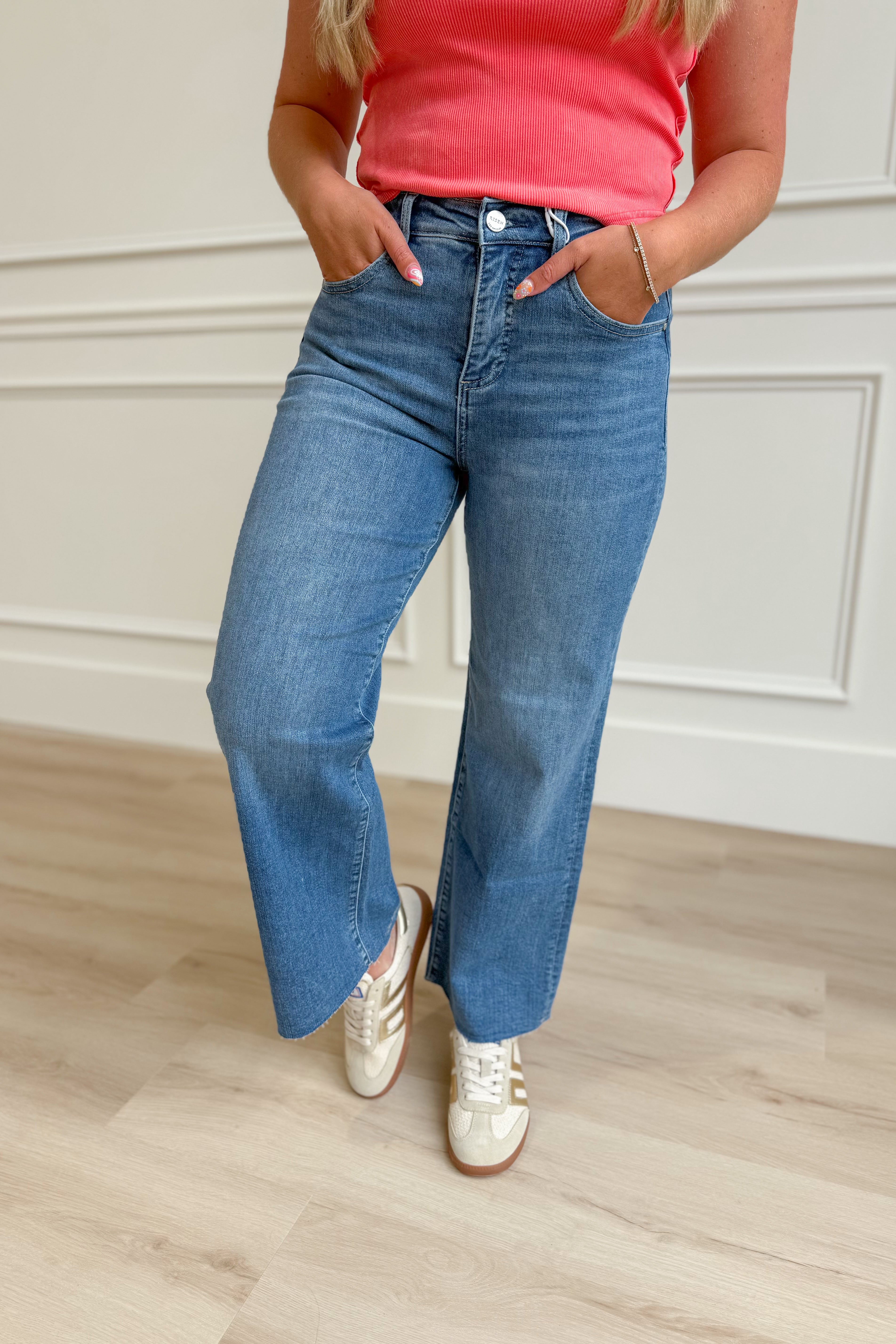 Risen Stevie High Rise Crop Wide Leg Tummy Control Pants - Coremarkets