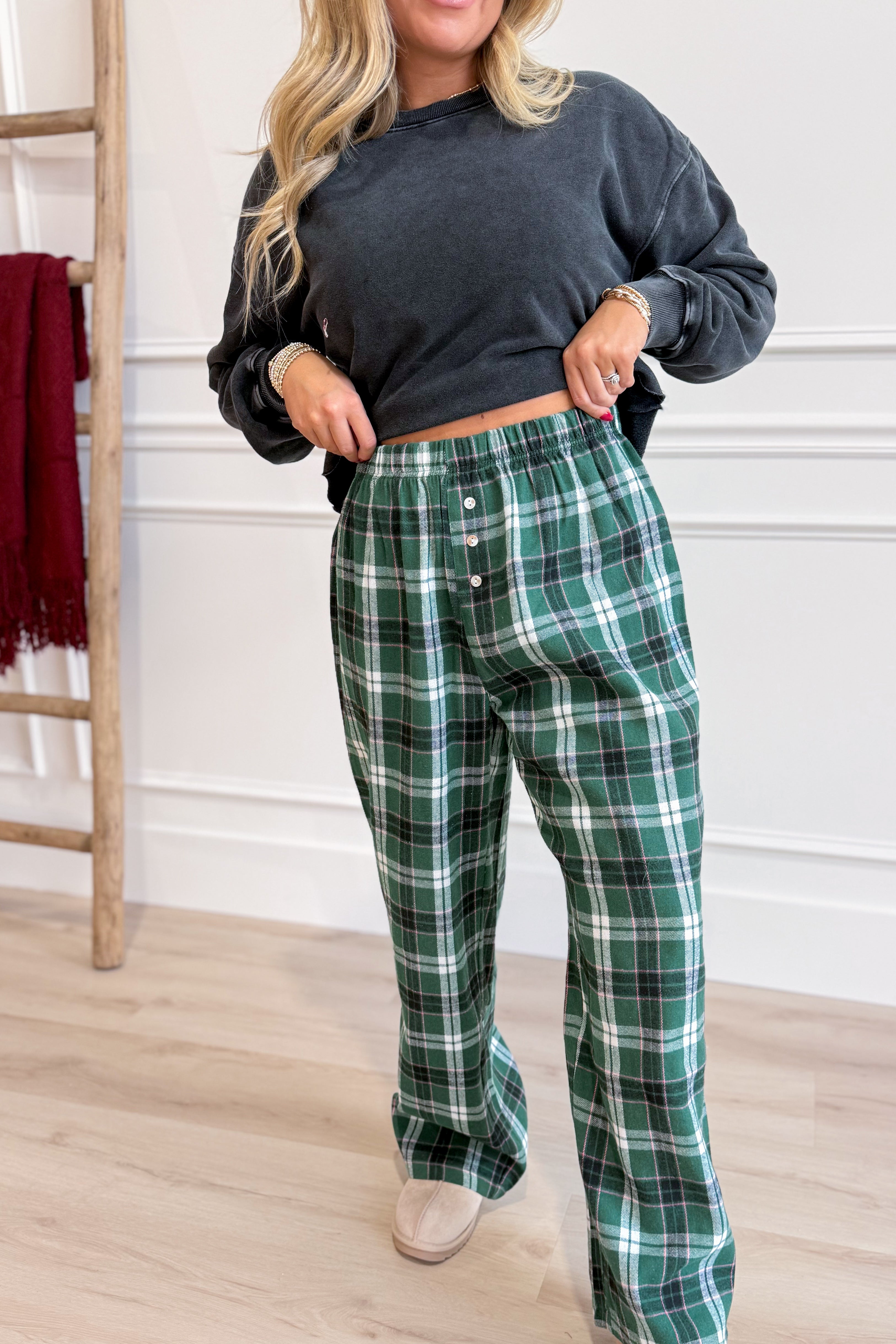 Chris Plaid Elastic Waist Pant - Coremarkets