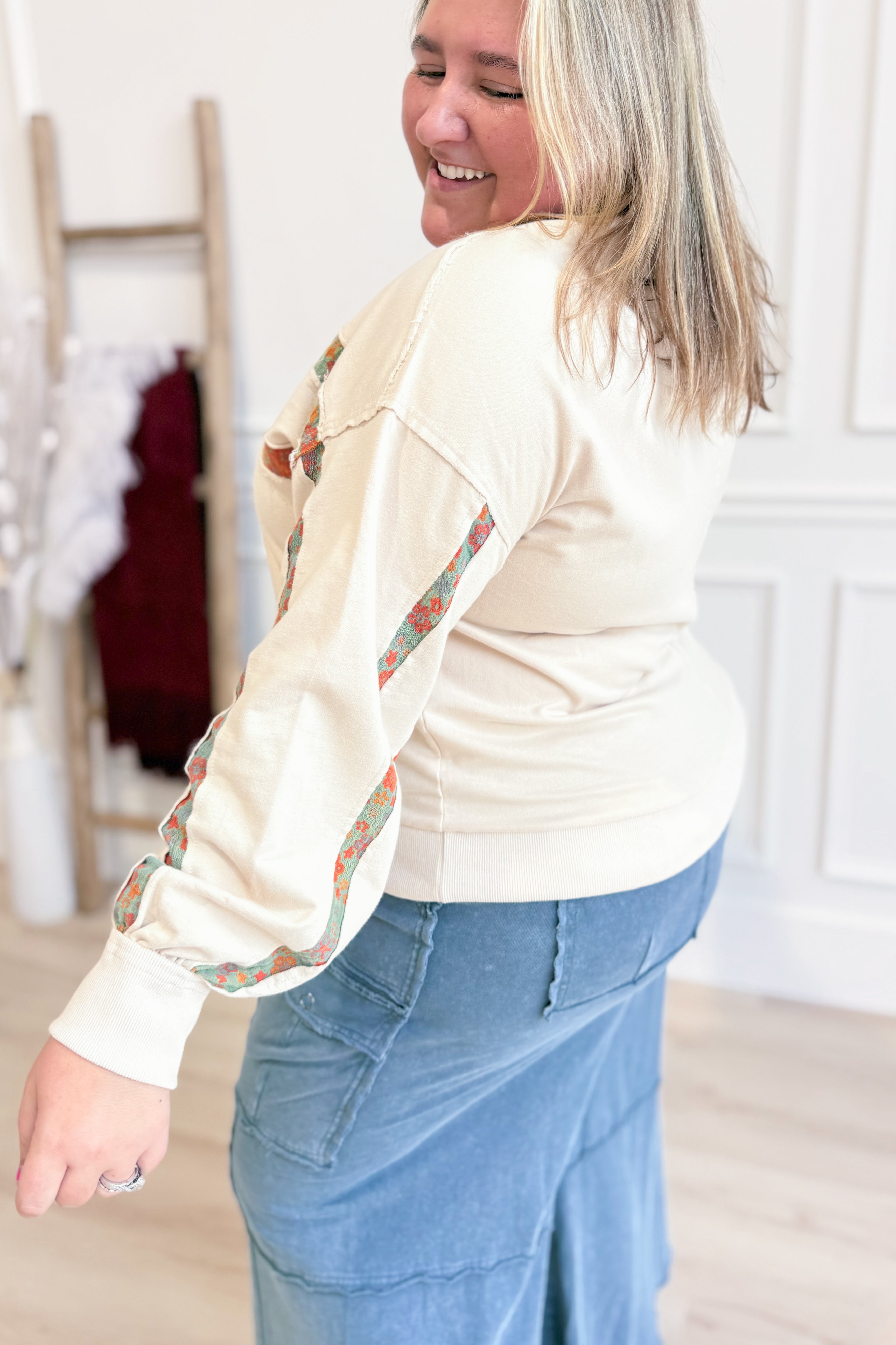 Rebecca Print Mix Washed Pullover - Coremarkets