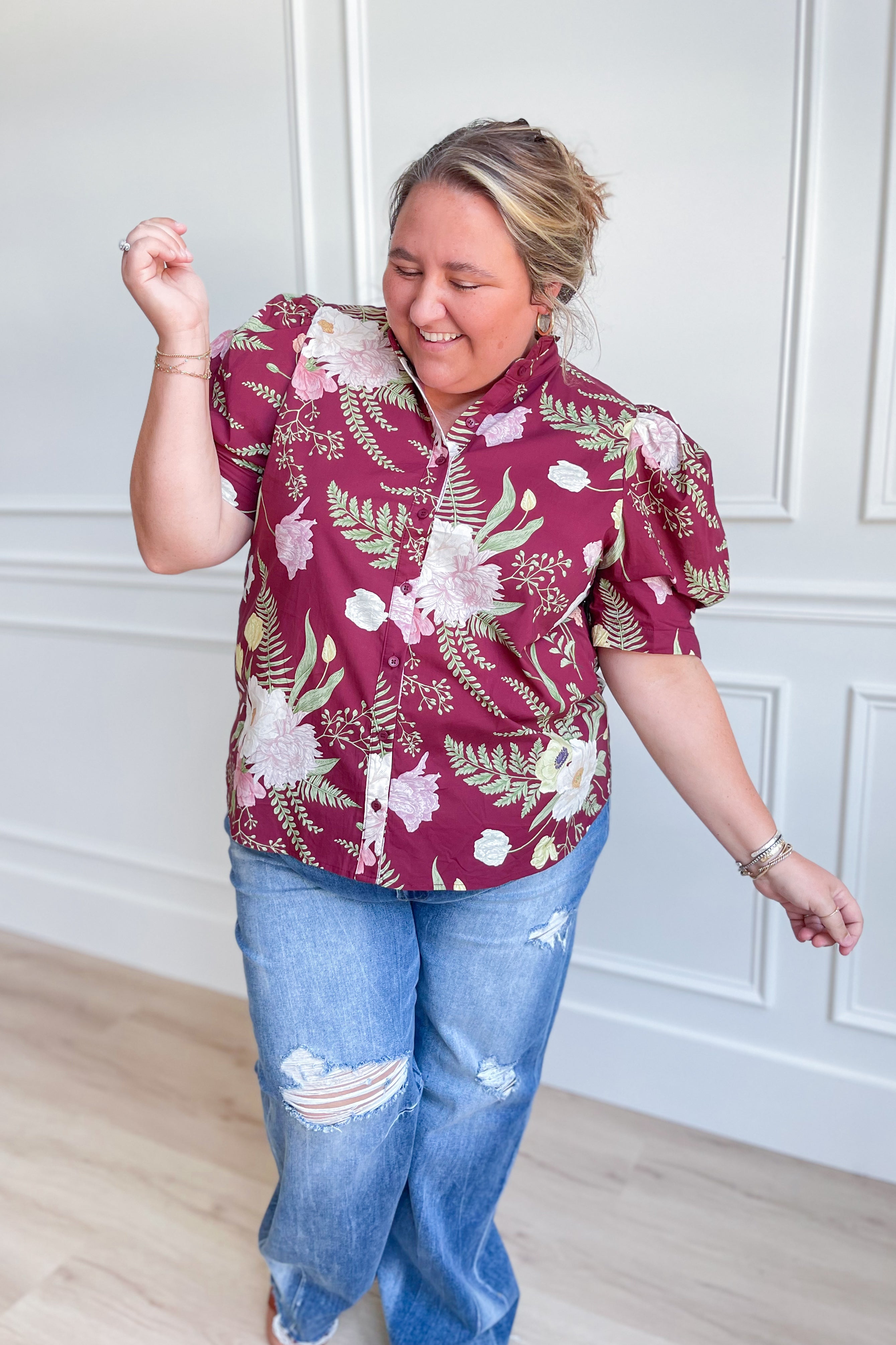 Sandra Floral Puff Sleeve Top - Coremarkets