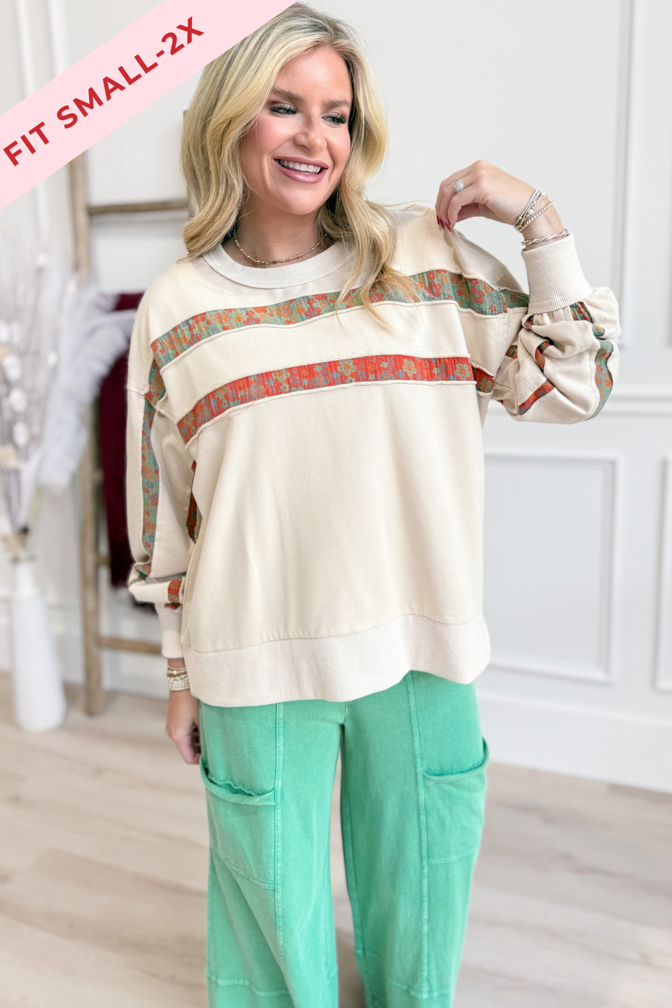 Rebecca Print Mix Washed Pullover - Coremarkets