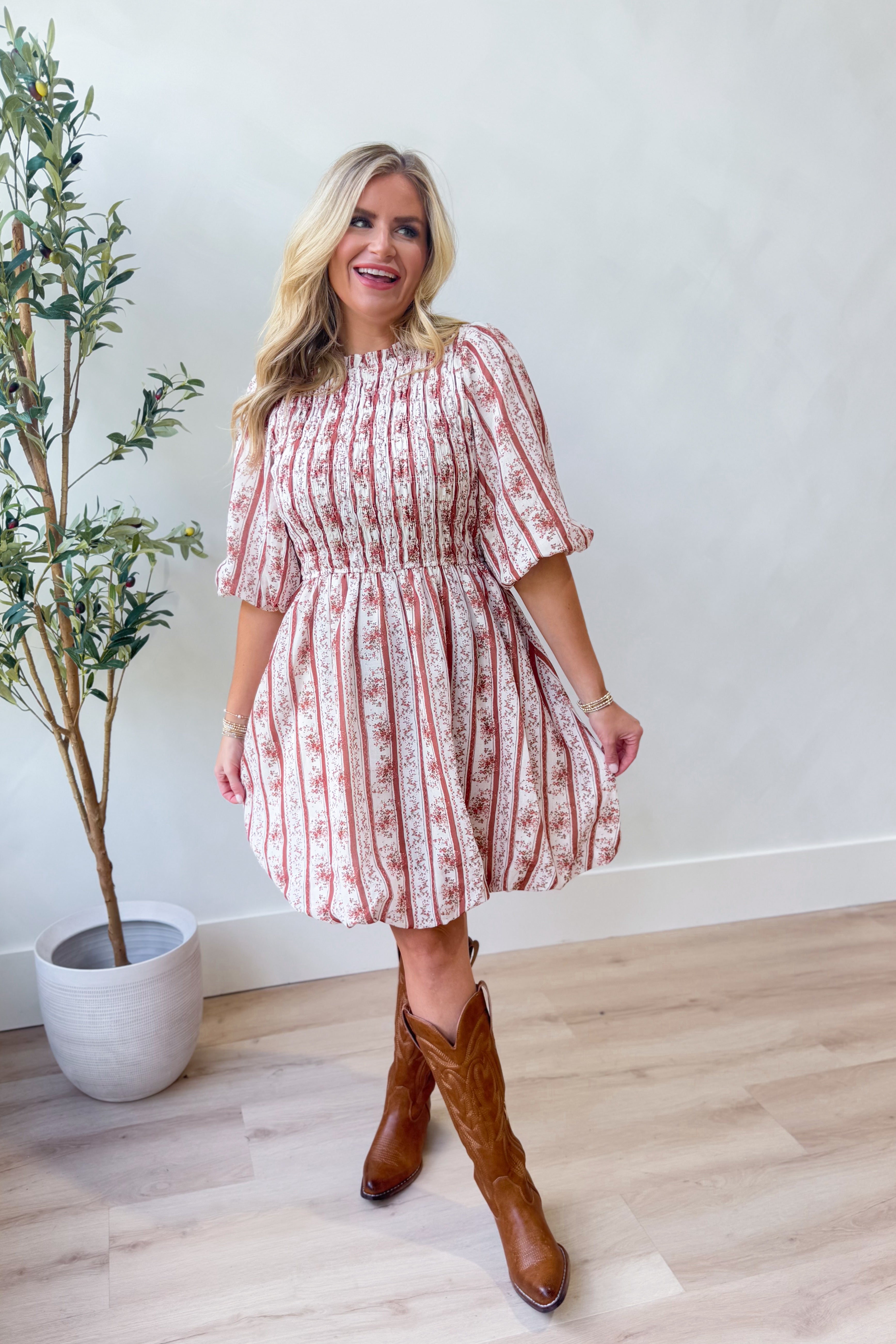 Rhonda Floral Ruffle Trim Dress - Coremarkets