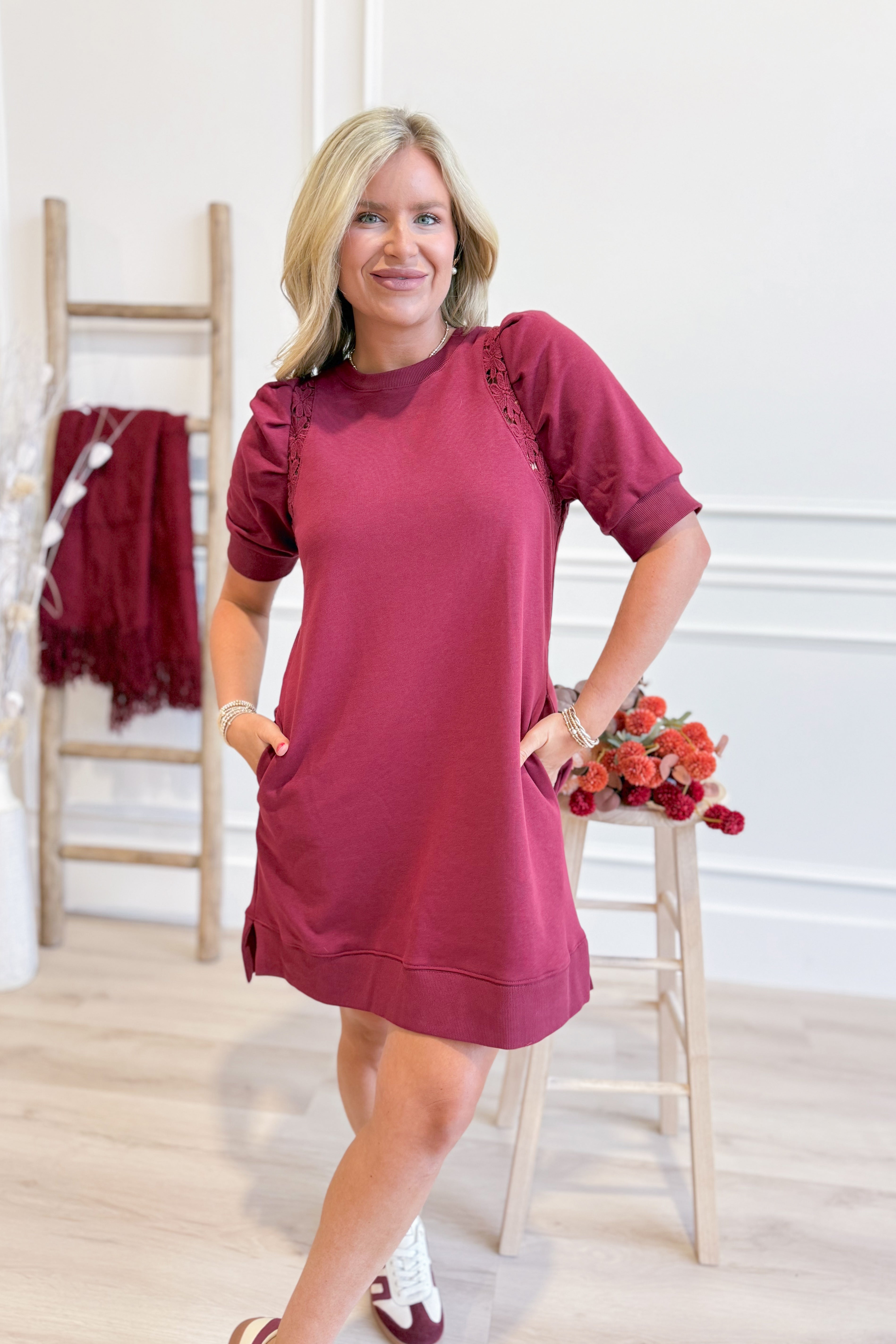 Sylvia Floral Crochet Trim Dress - Coremarkets