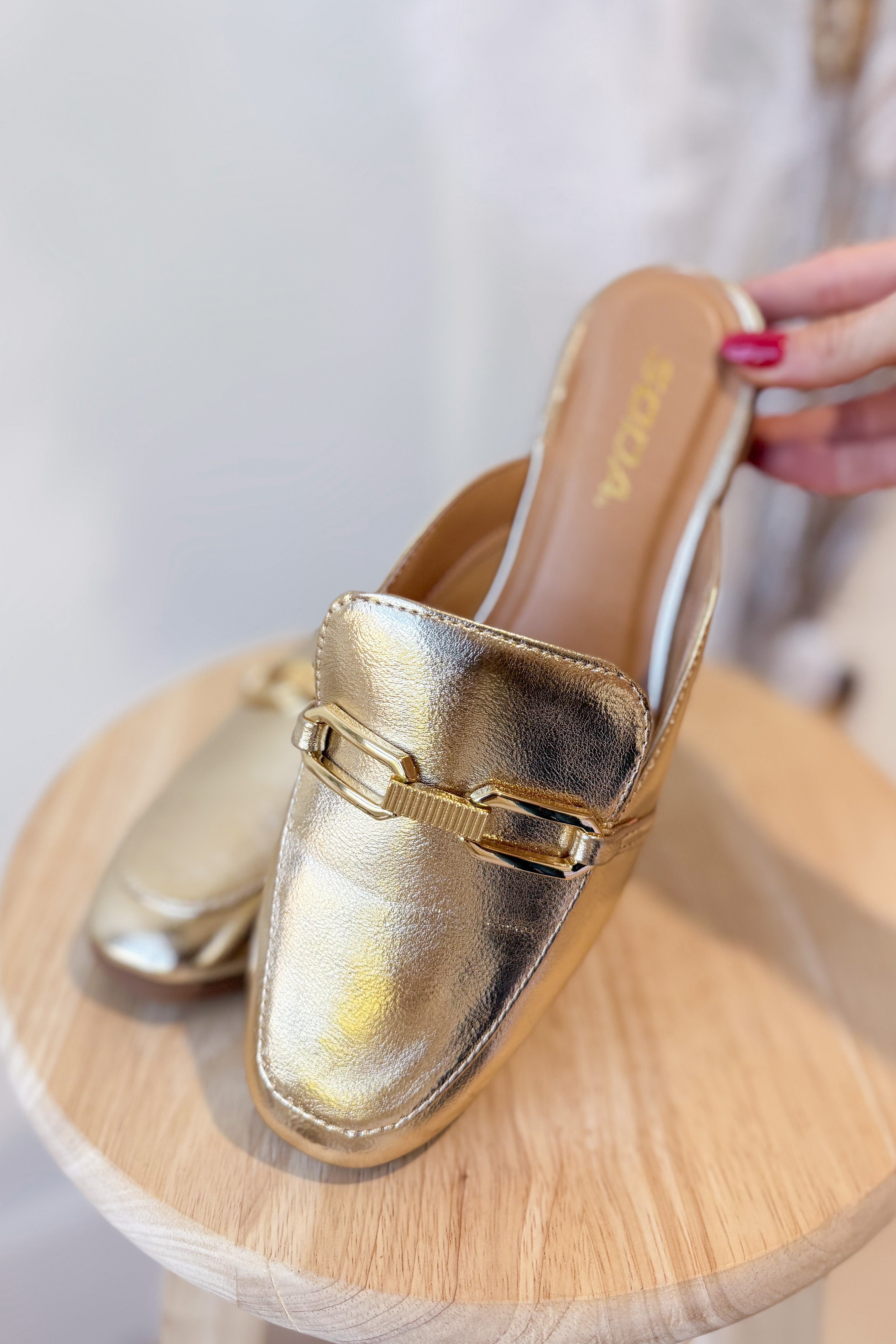 Soda Eleanor Solid Slip On Mule - Coremarkets