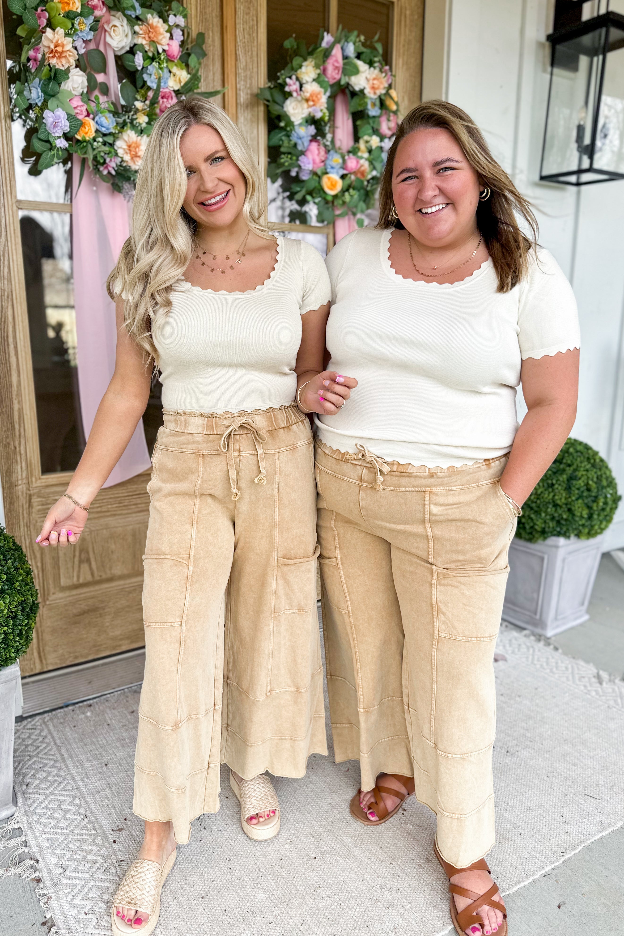 Bradley Mineral Washed Terry Knit Wide Leg Pants - Coremarkets