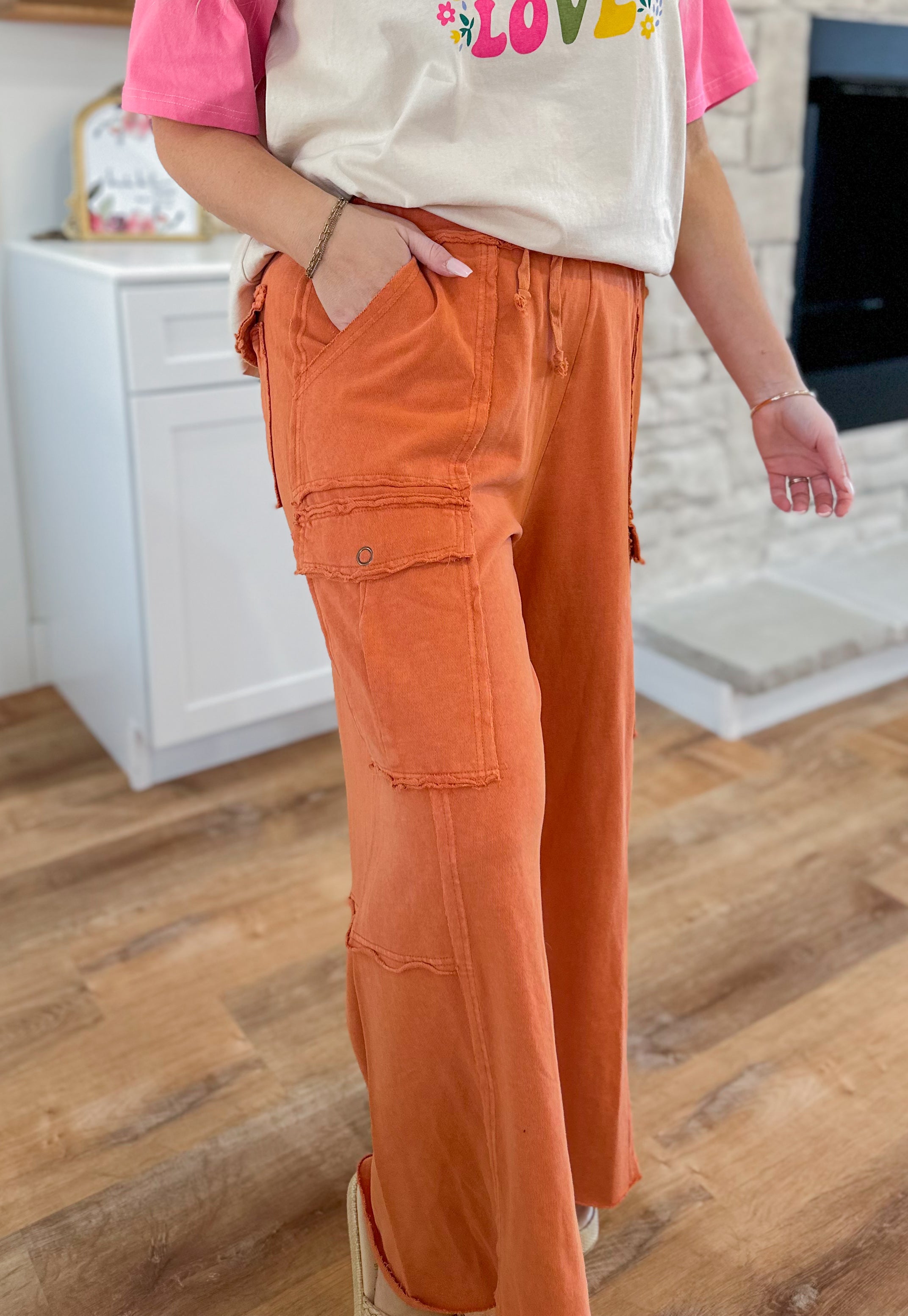 Mateo Mineral Washed Wide Leg Cargo Pants - Coremarkets