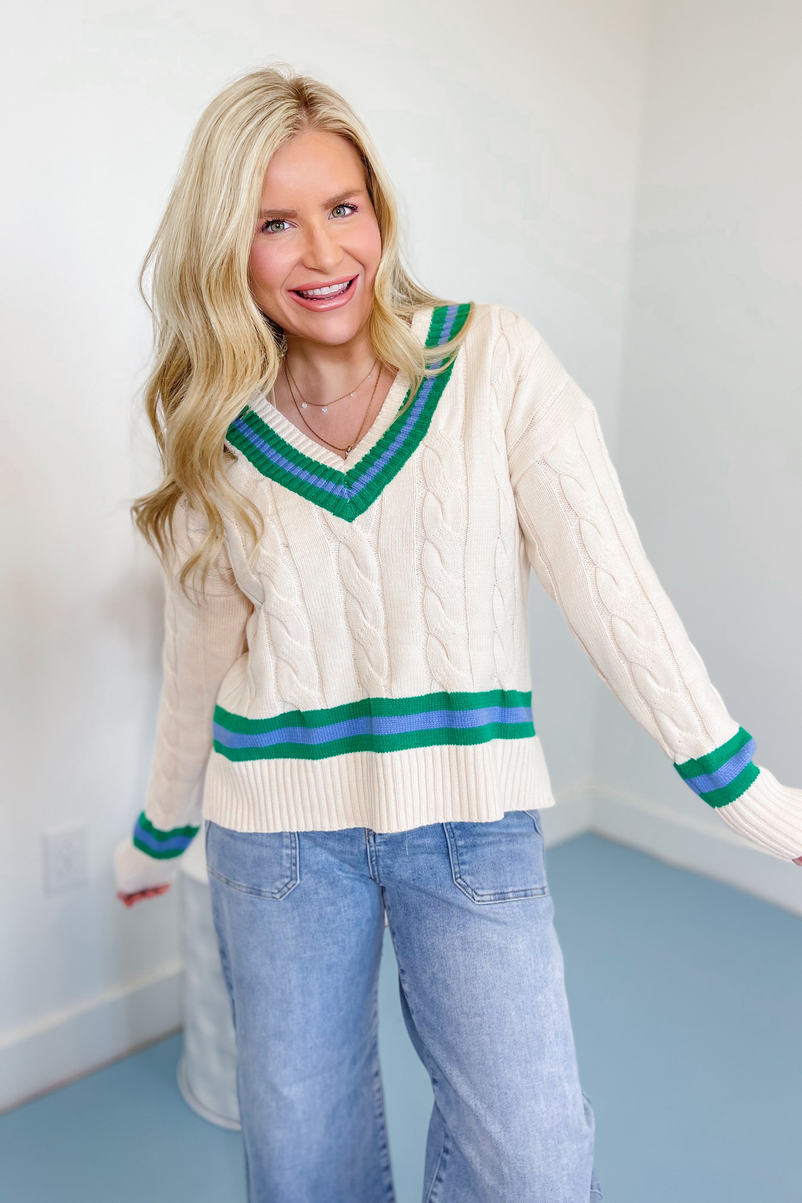Jessie Cable Knit Chic Sweater Top - Coremarkets