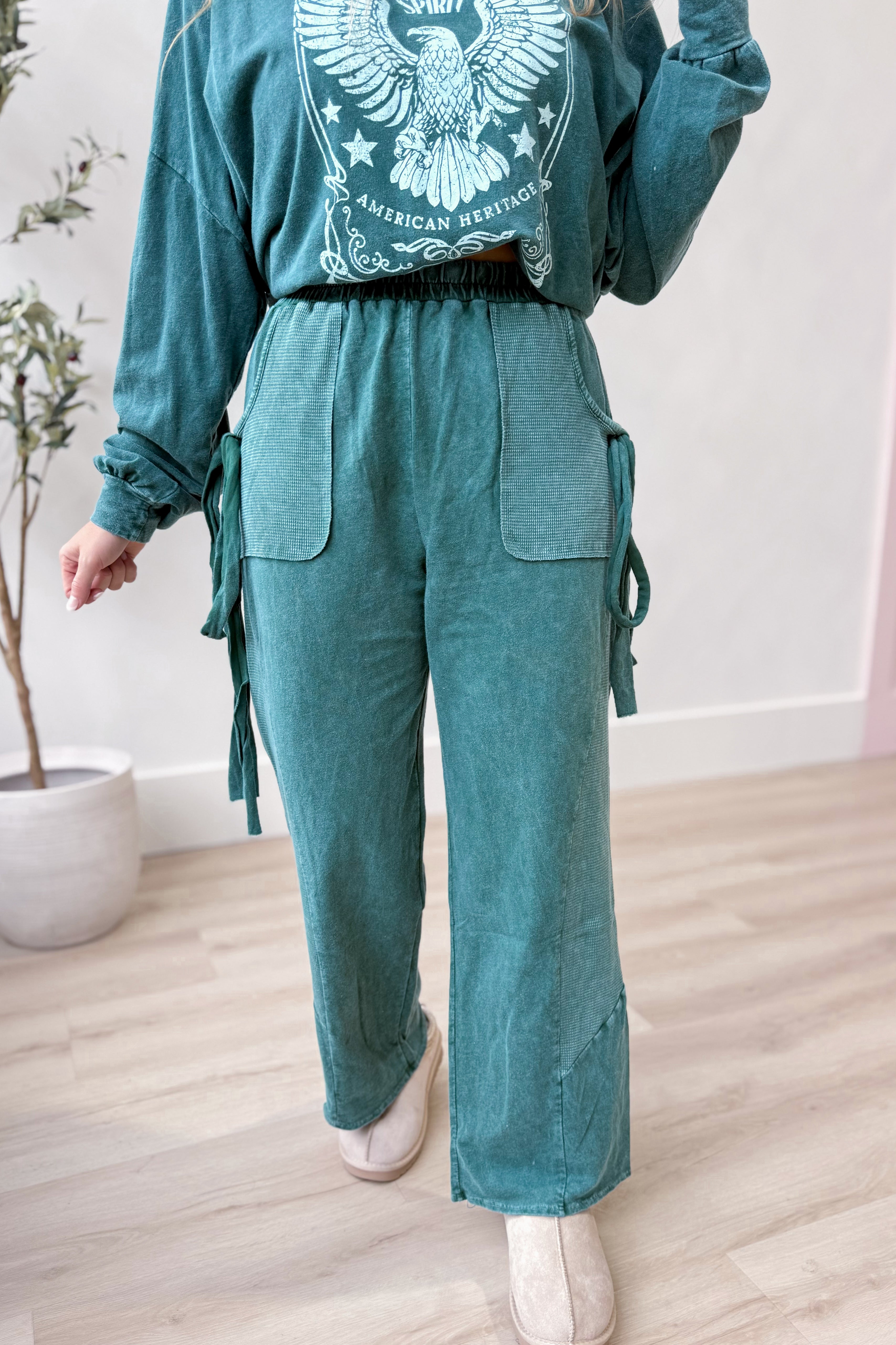 Carrie Mineral Wash Side Bow Pant - Coremarkets