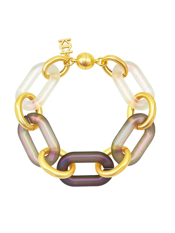 Zenzii Candace Resin Oval Link Bracelet - Coremarkets