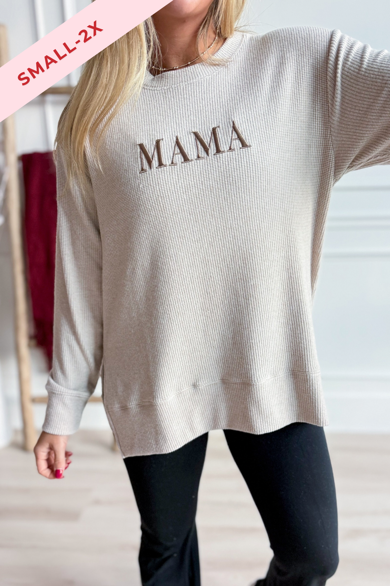 Mama 3D Embroidered Pullover - Coremarkets