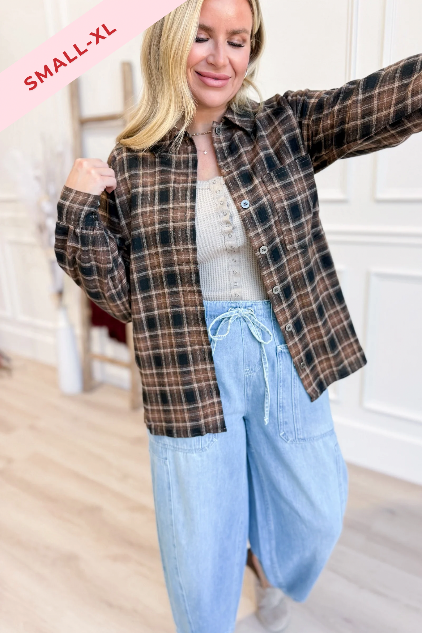 Cynthia Plaid Raglan Sleeve Flannel - Coremarkets