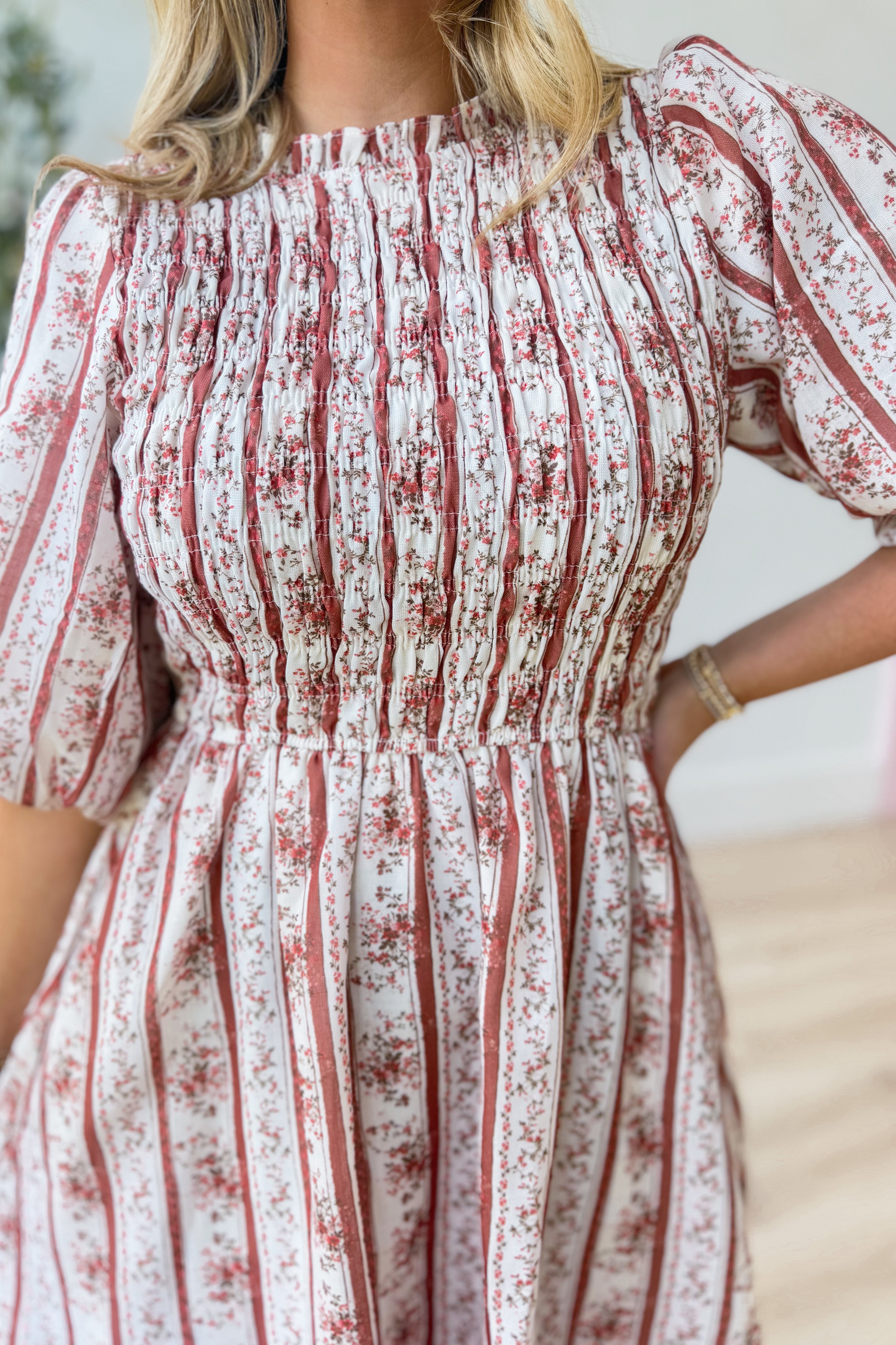 Rhonda Floral Ruffle Trim Dress - Coremarkets