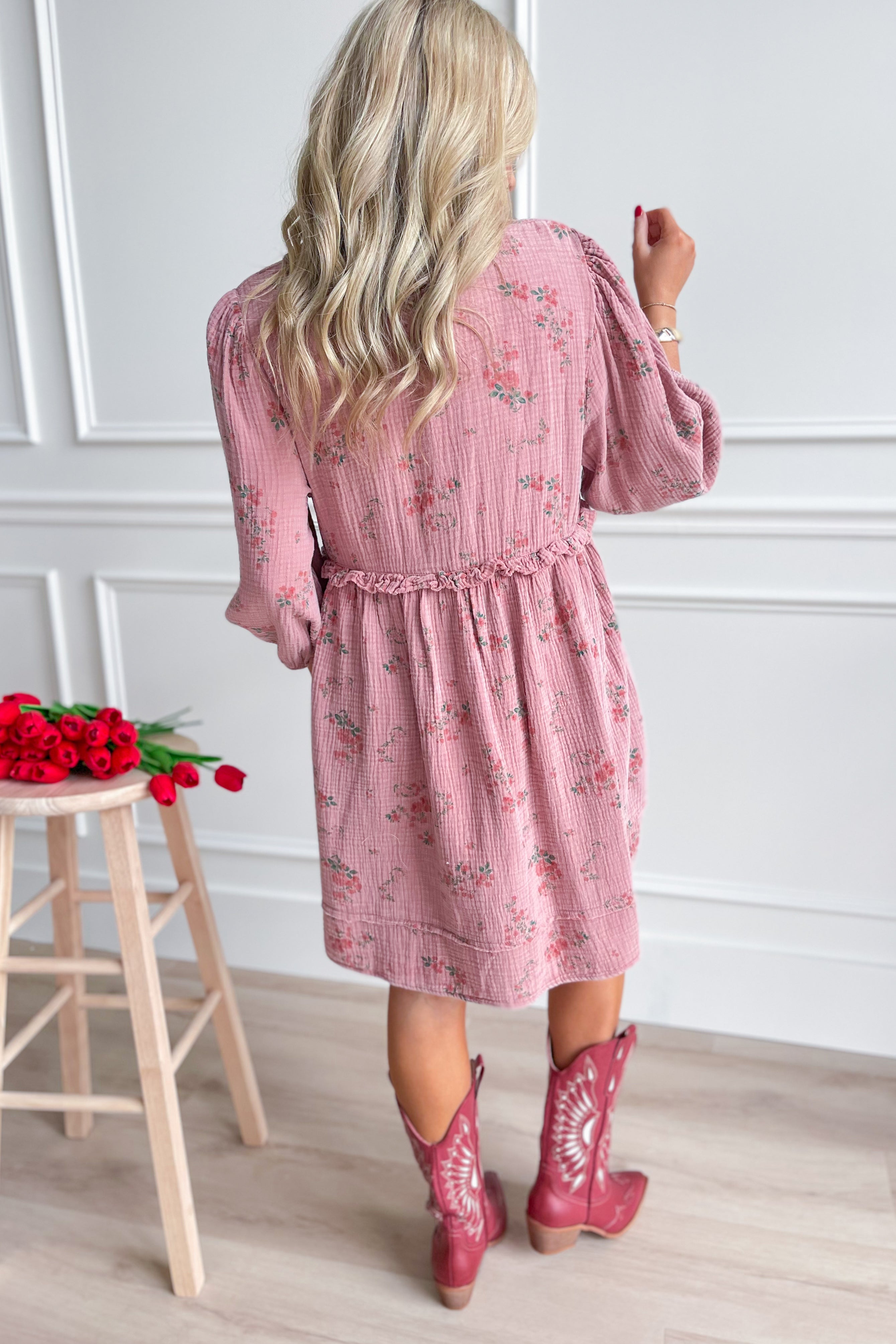 Karen Floral Mineral Washed Babydoll Dress - Coremarkets