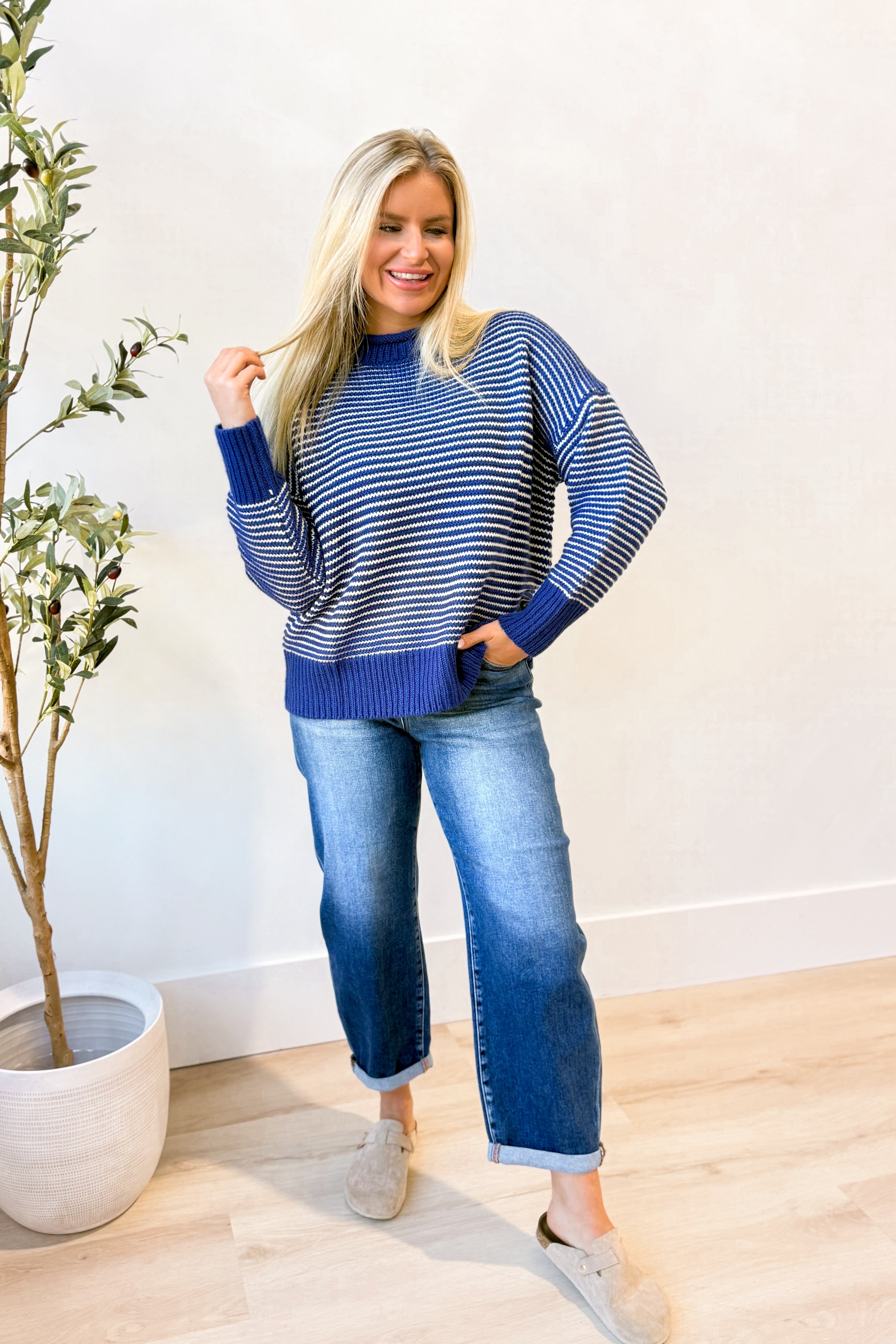 Mia Striped Sweater Top - Coremarkets