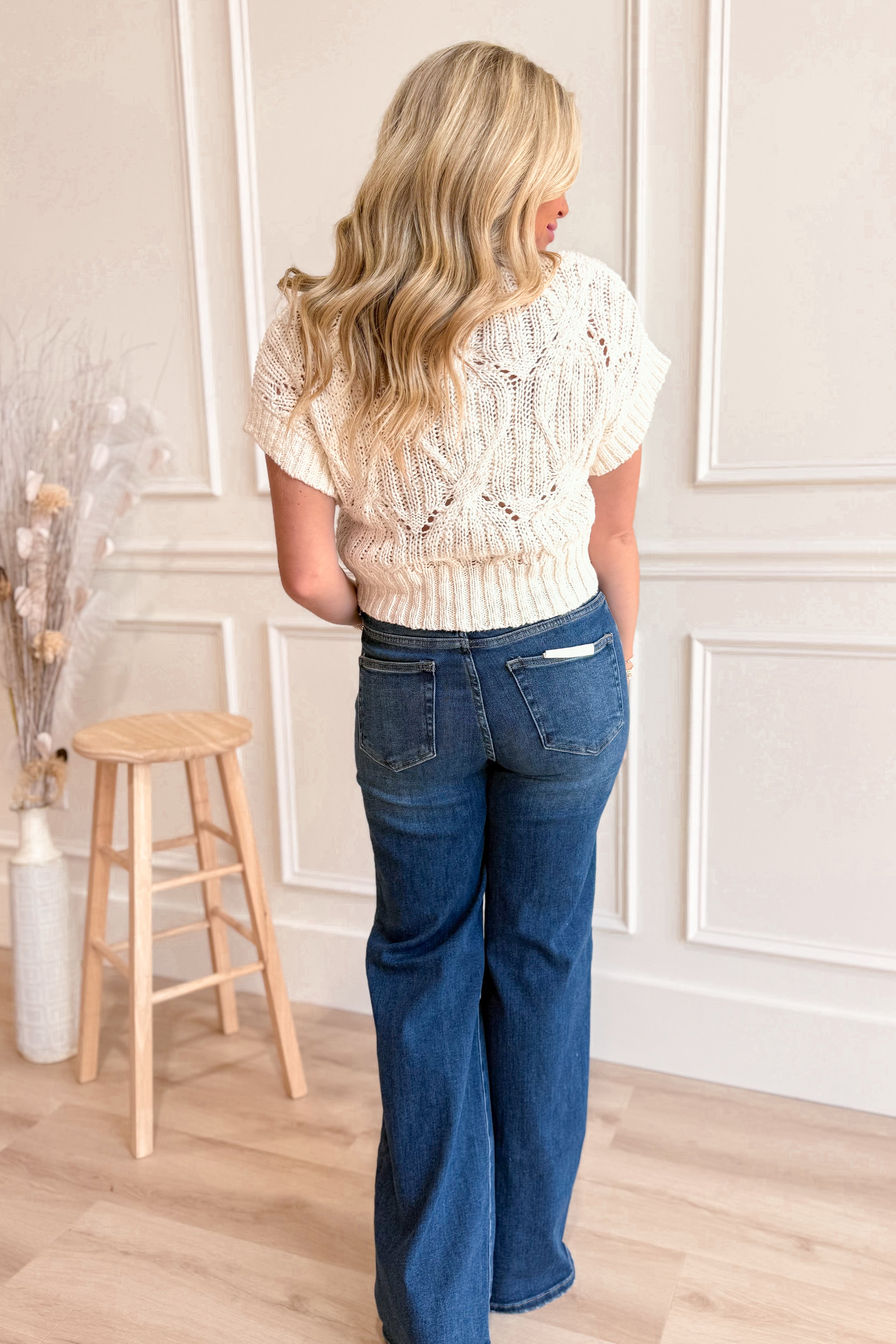 Layla Cable Knit Short Sleeve Sweater - Coremarkets