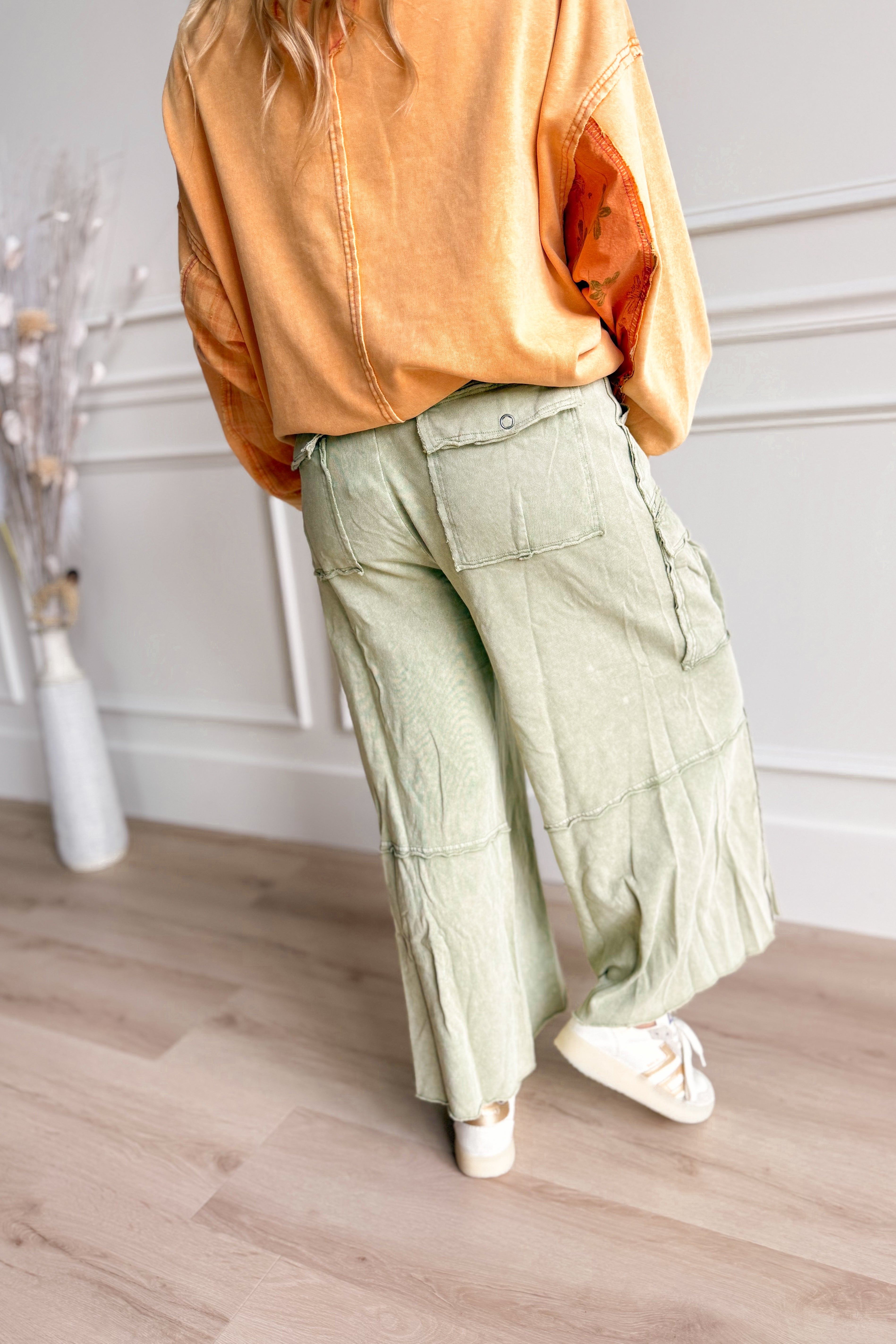 Mateo Mineral Washed Wide Leg Cargo Pants - Coremarkets