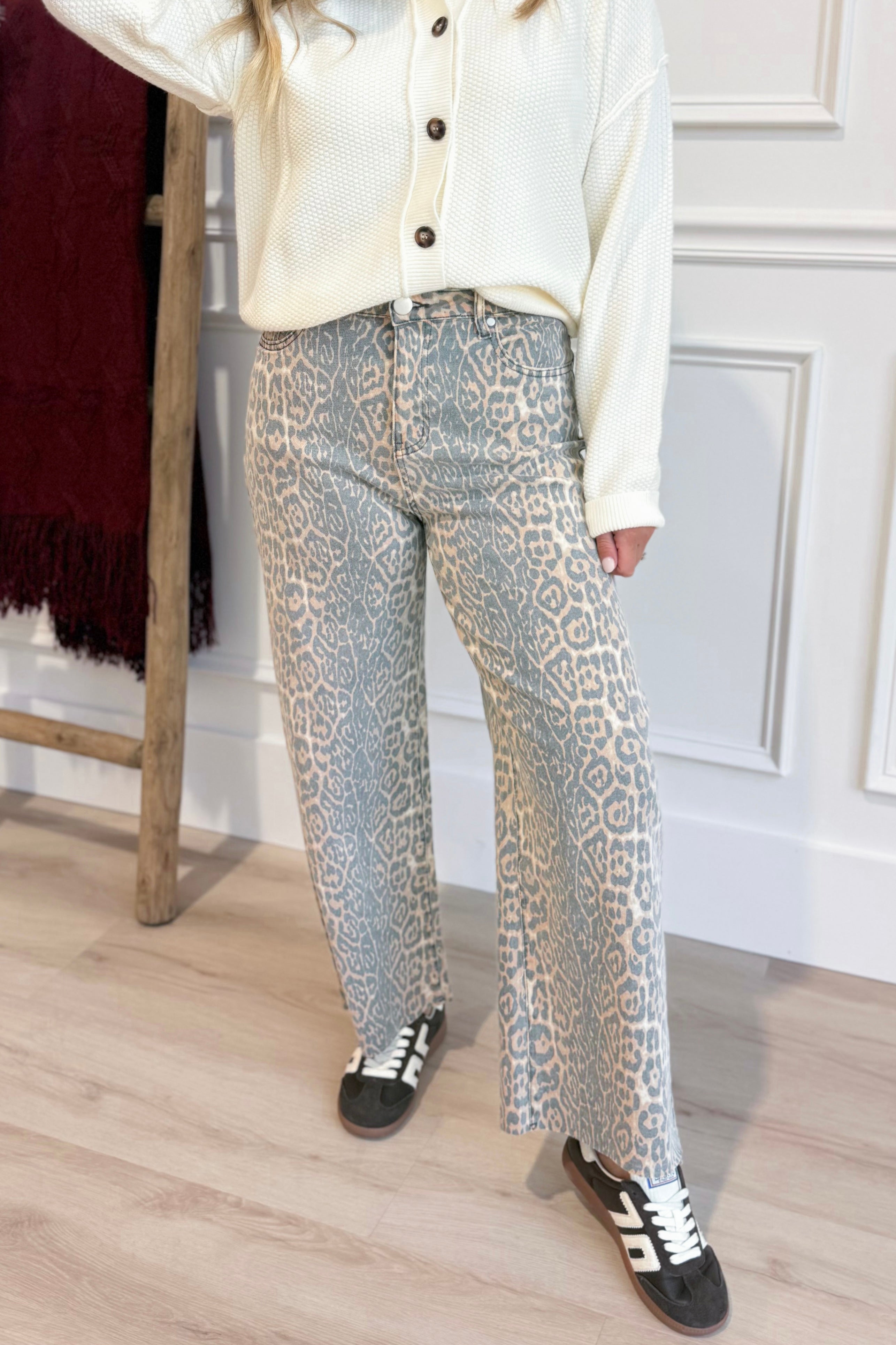 Francine Leopard Twill Pant - Coremarkets