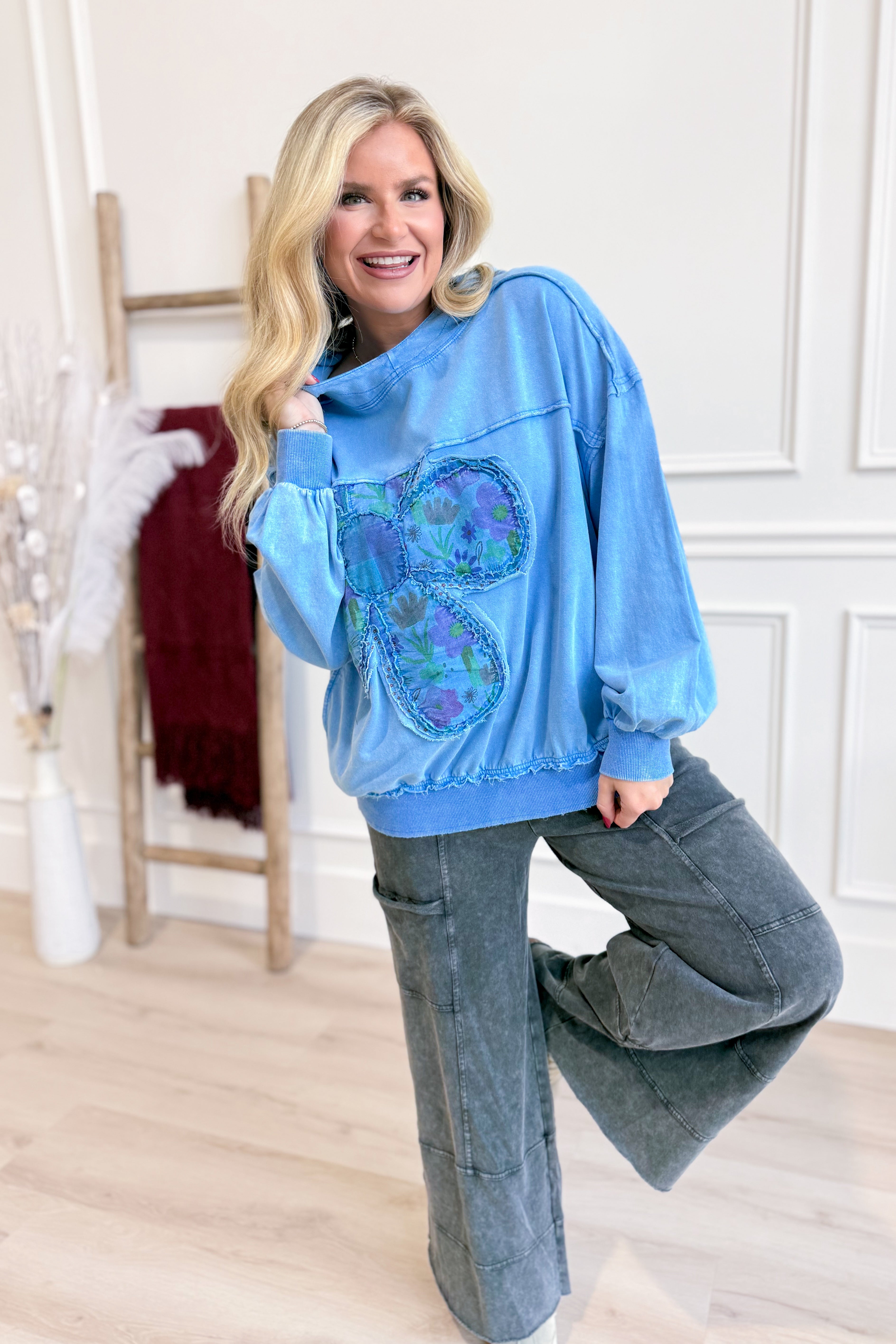 Nora Flower Patch Hoodie Pullover - Coremarkets