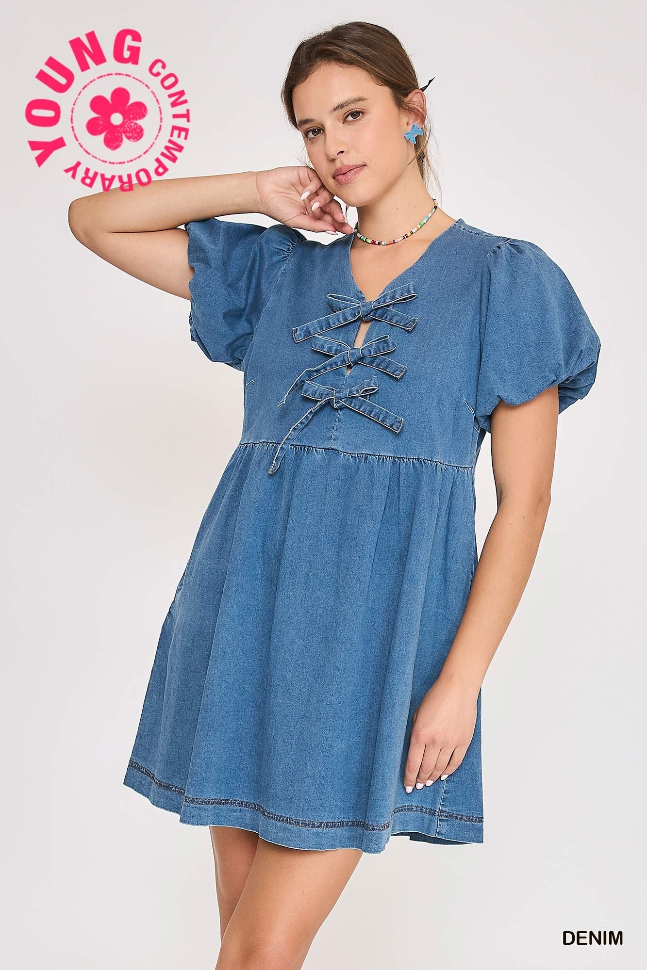 Heather Balloon Sleeve Peplum Dress - Coremarkets