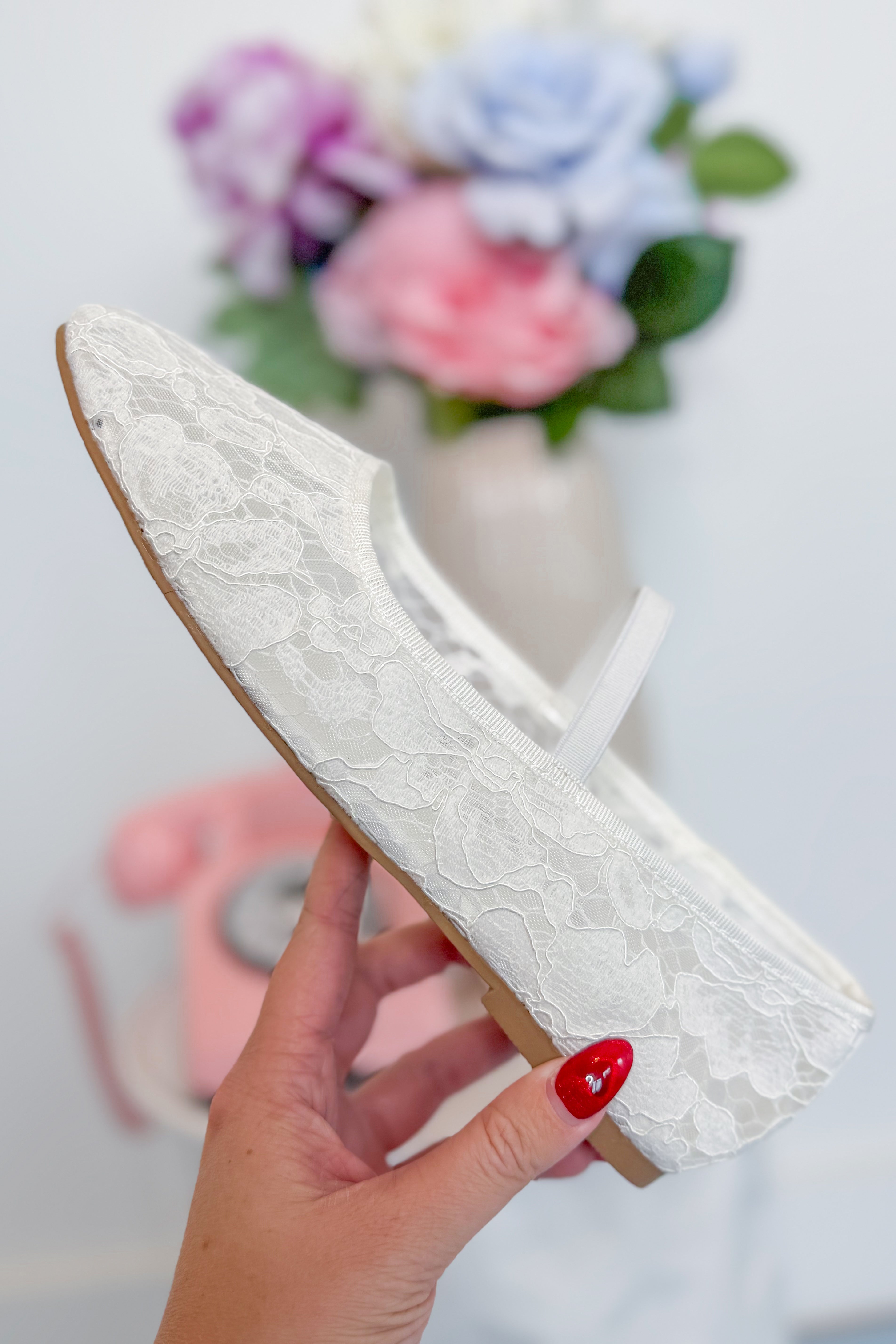 Soda Renee Lace Ballerina Flat - Coremarkets