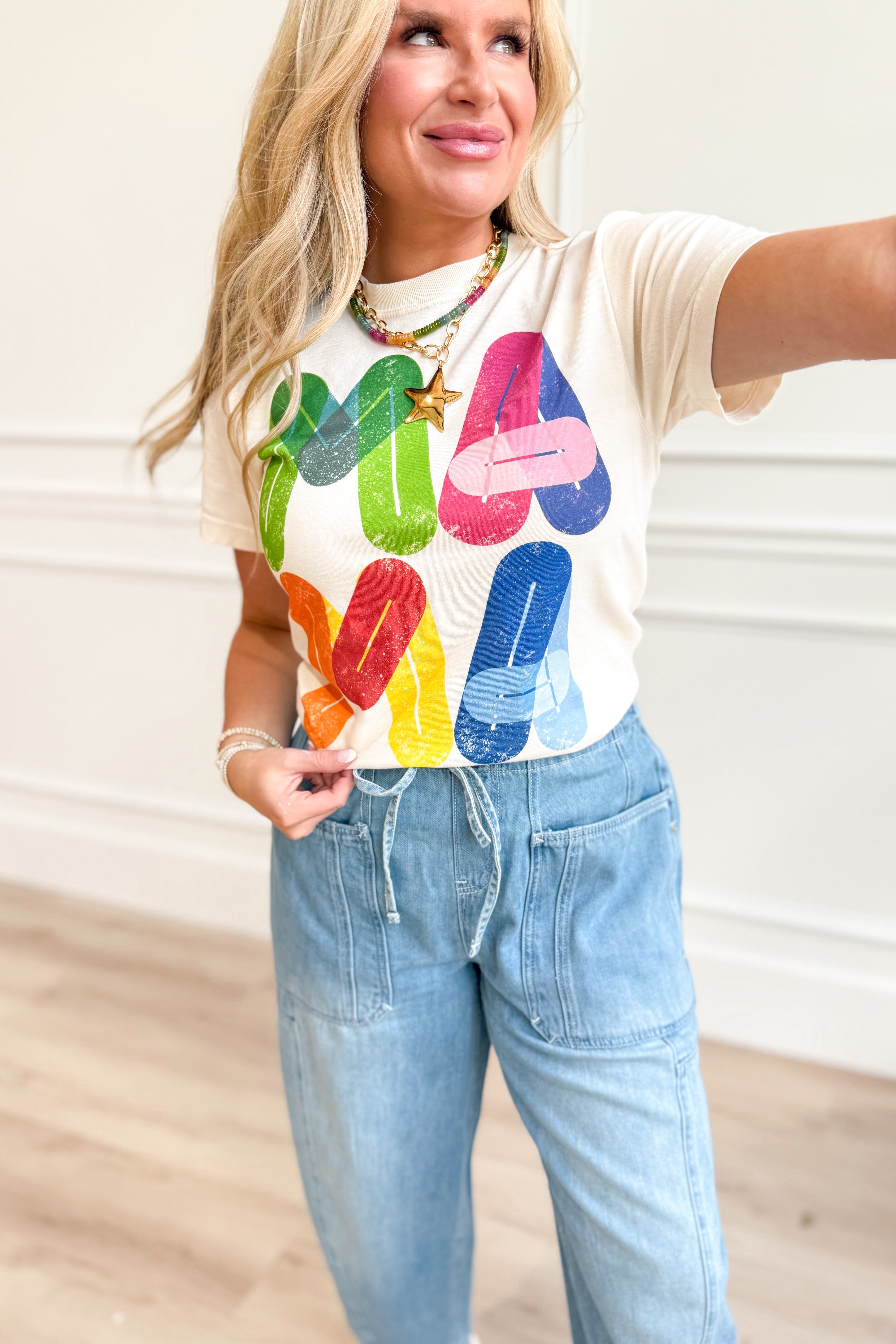 Bright and Cheerful Mama Graphic T-Shirt - Coremarkets