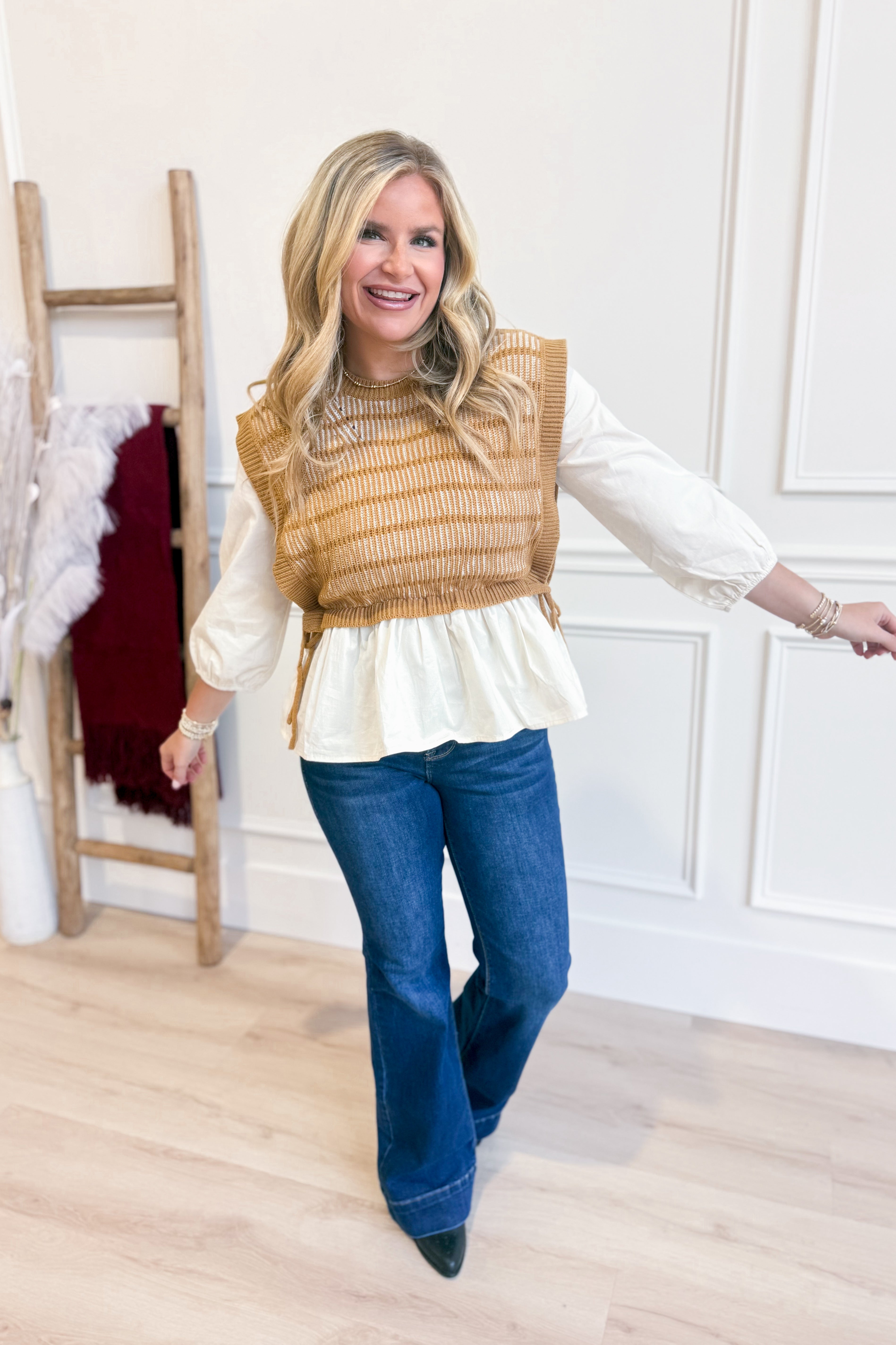 Francine Sweater Peplum Long Sleeve Top - Coremarkets