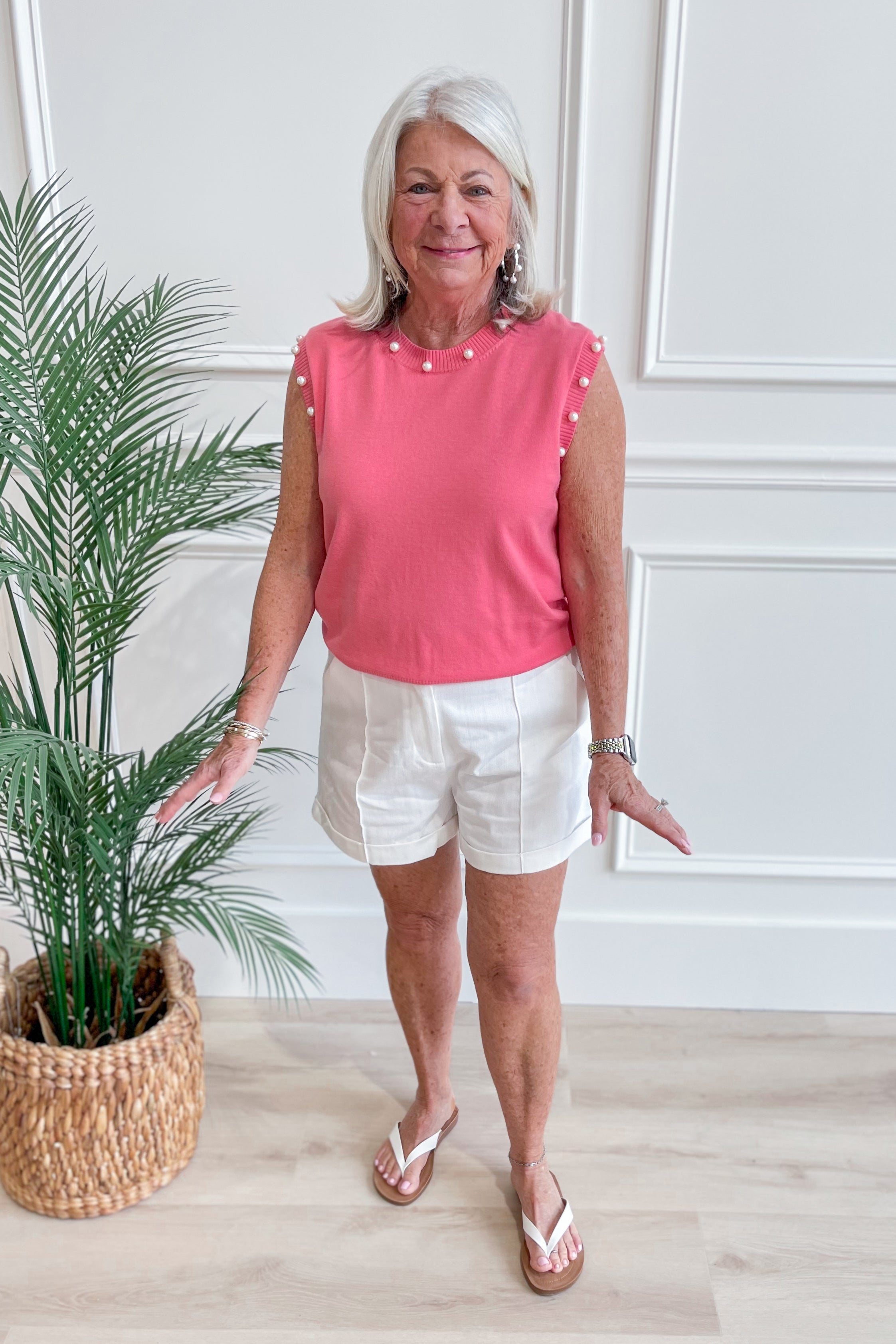 Rosie Pearl Embellished Sleeveless Top - Coremarkets