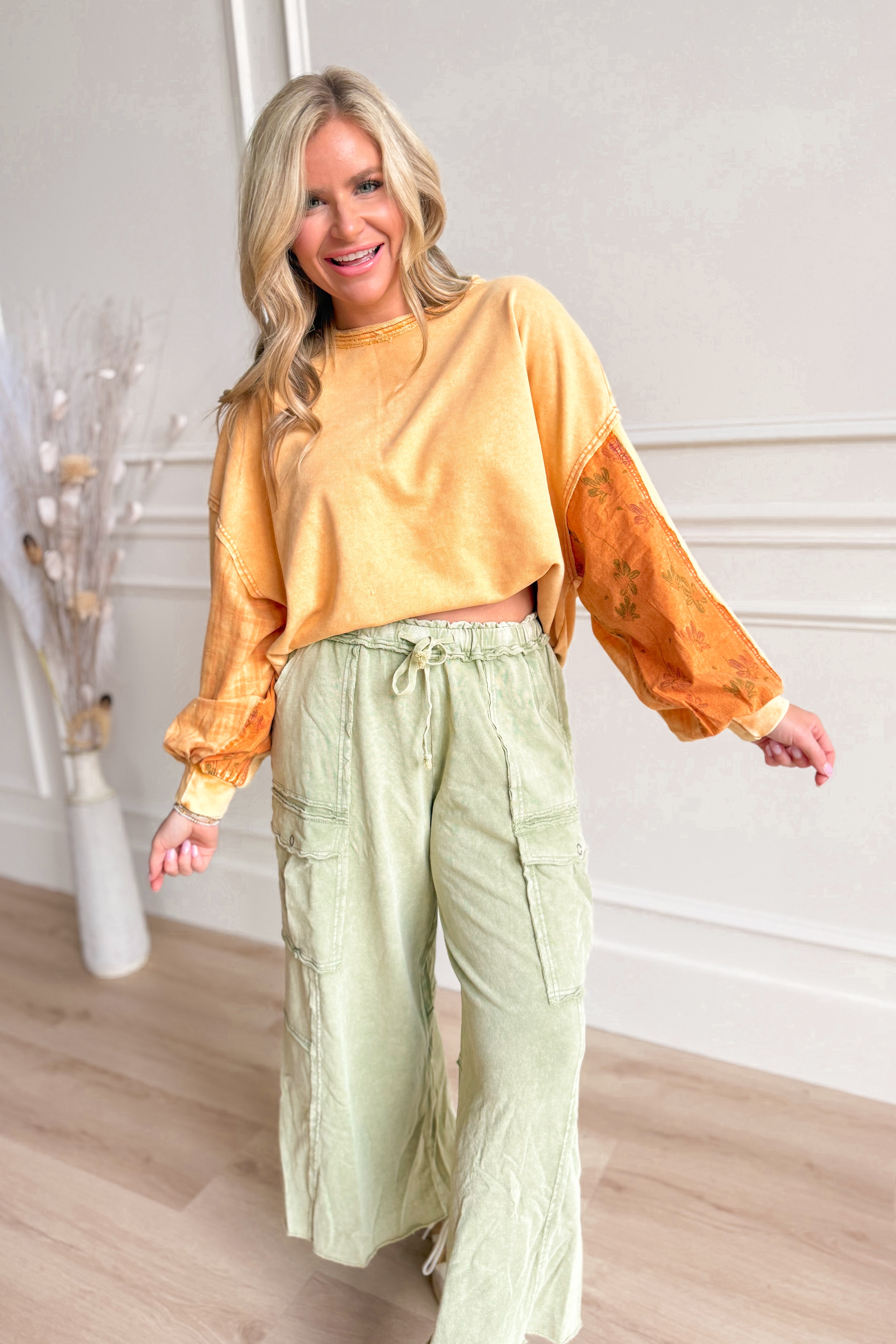 Liz Dolman Sleeve Printed Top - Coremarkets