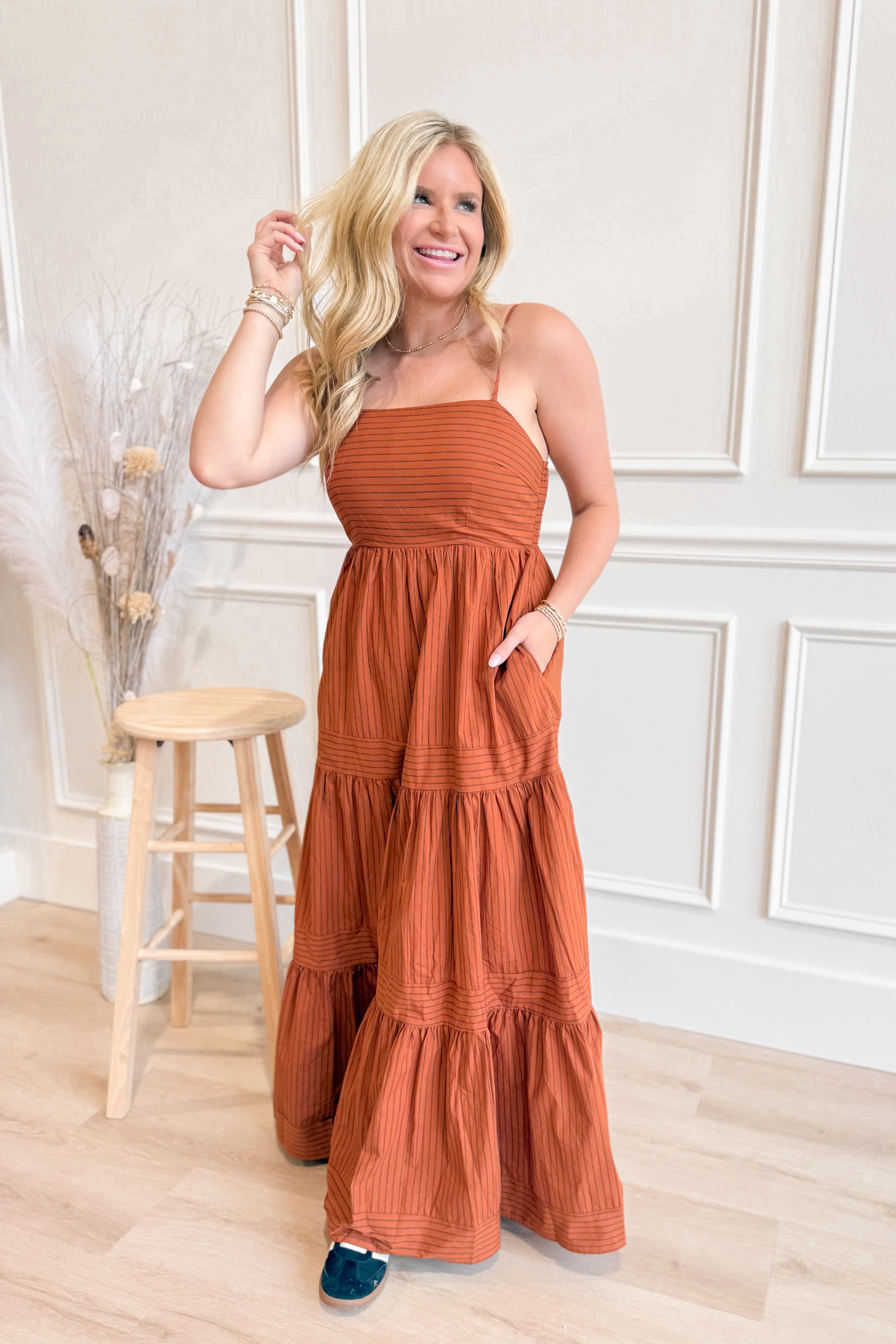 Taylor Terracotta Ridge Maxi Dress - Coremarkets