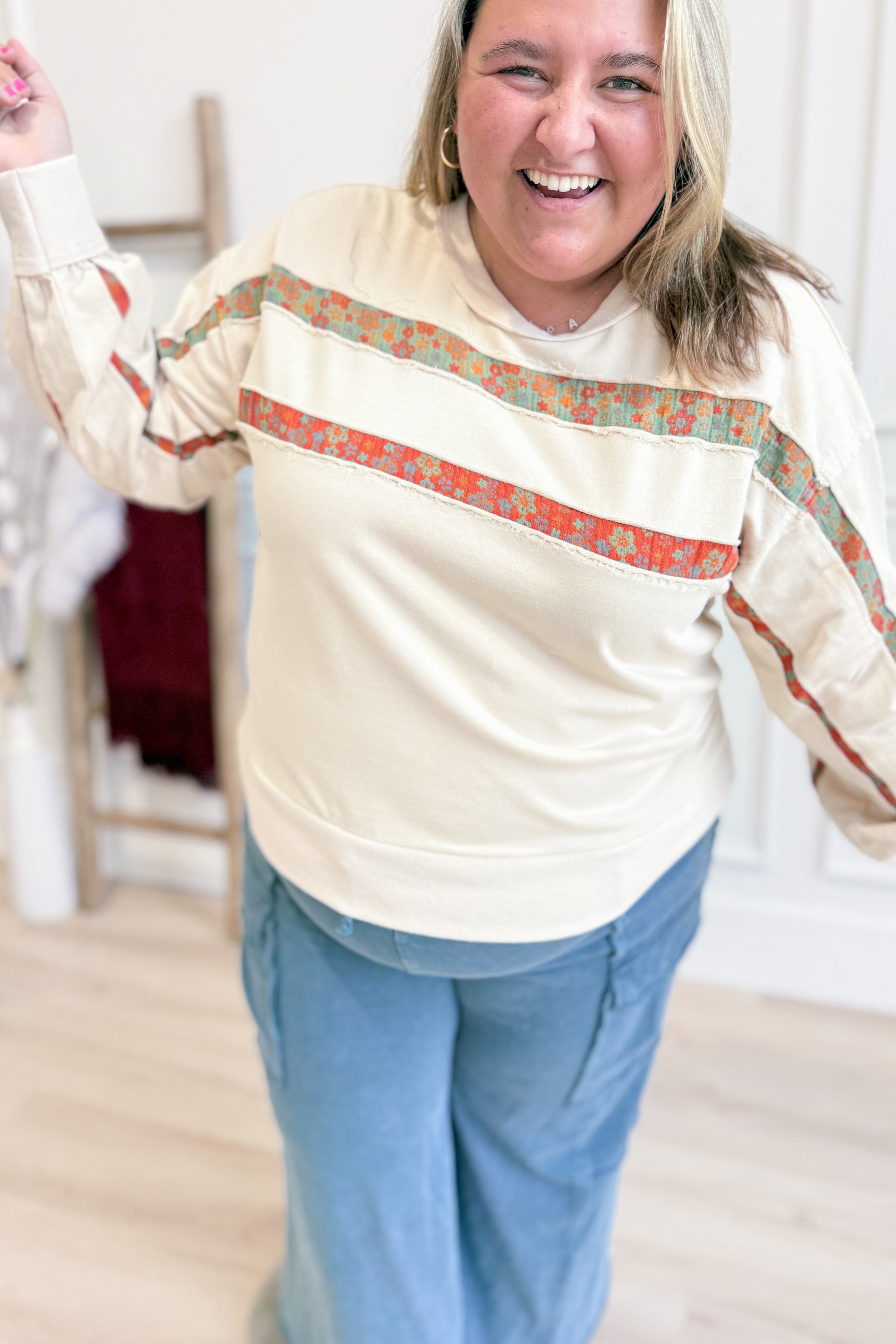 Rebecca Print Mix Washed Pullover - Coremarkets