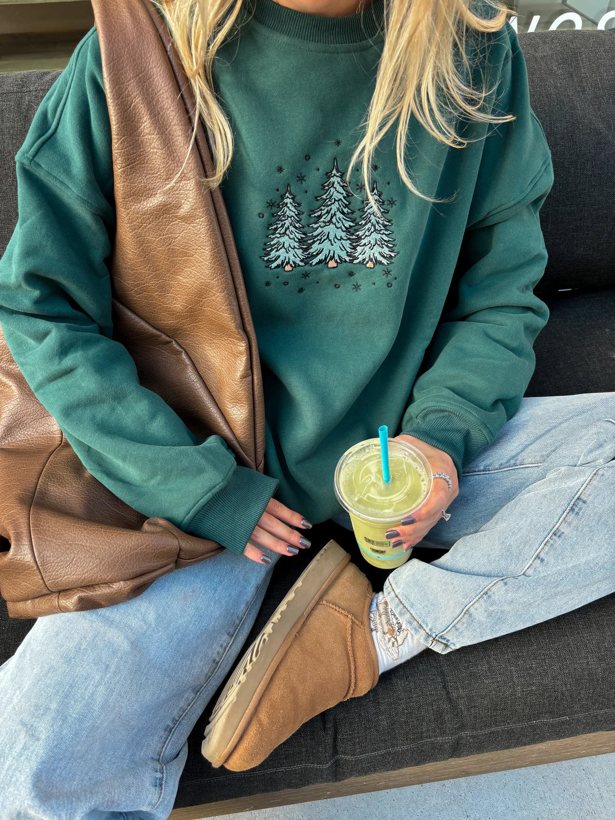 Pre-Order Christmas Tree Embroidered Crewneck Sweatshirt *waiting* - Coremarkets