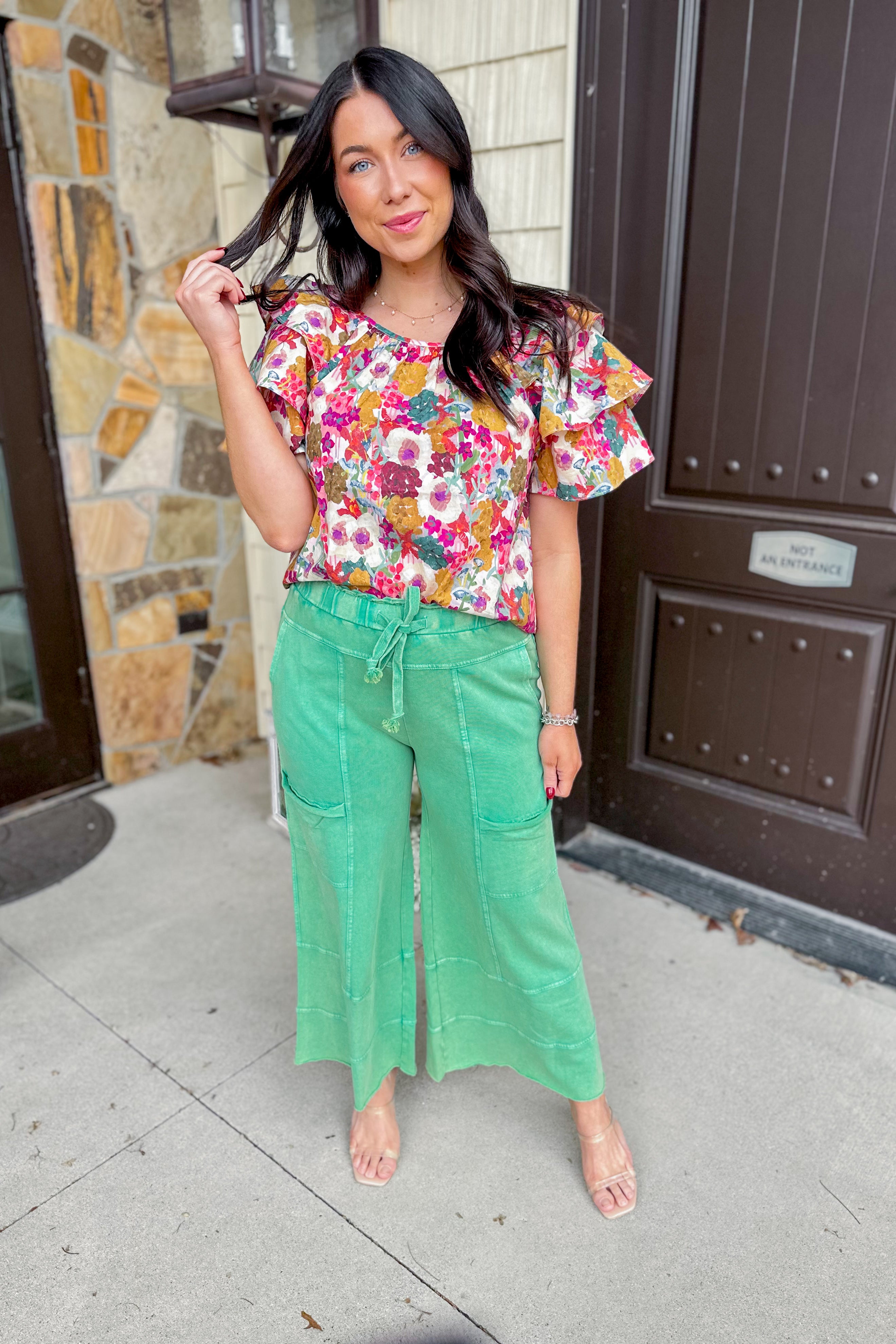 Bradley Mineral Washed Terry Knit Wide Leg Pants - Coremarkets