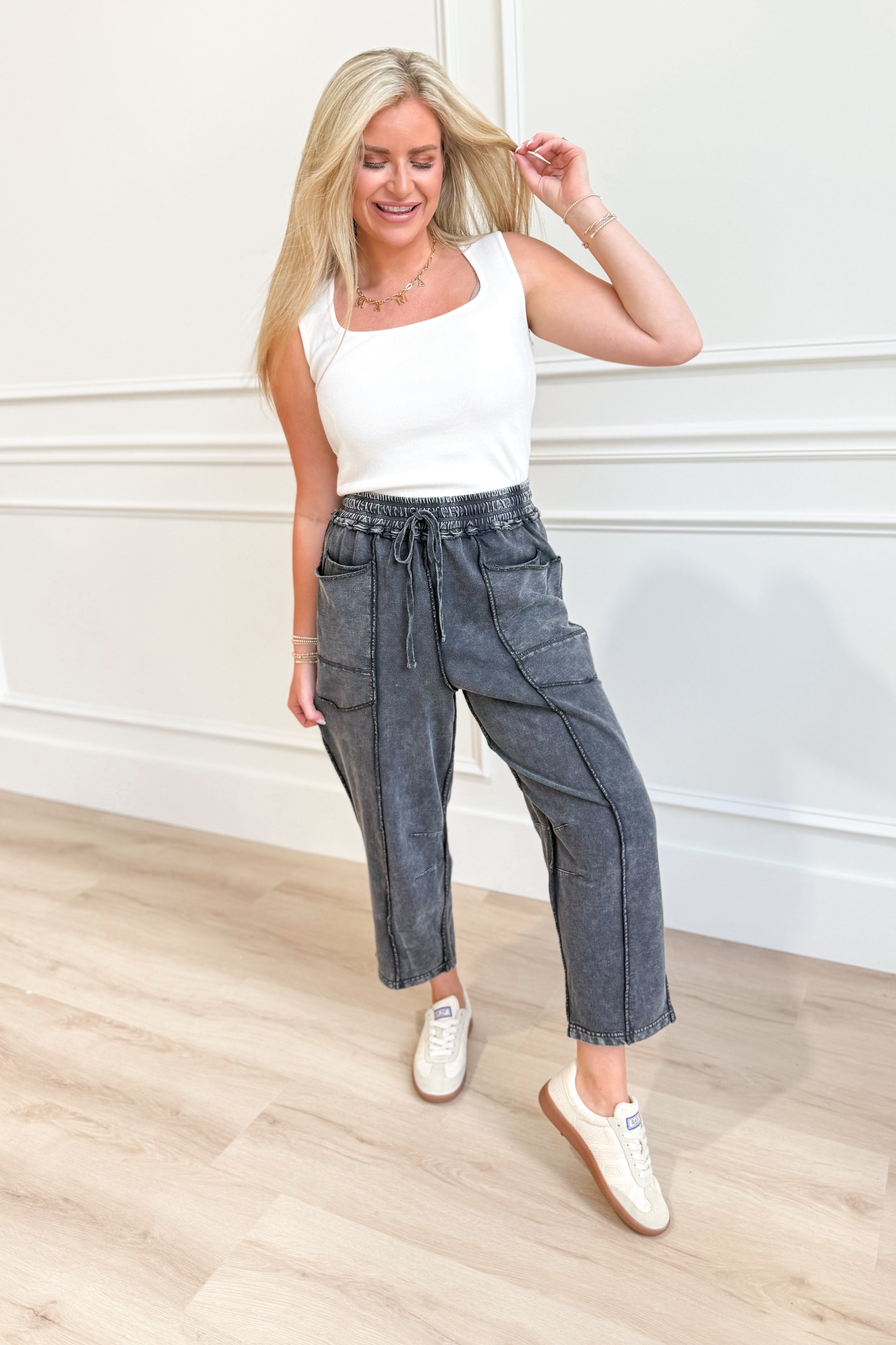 Vinny Mineral Washed Terry Knit Pant - Coremarkets