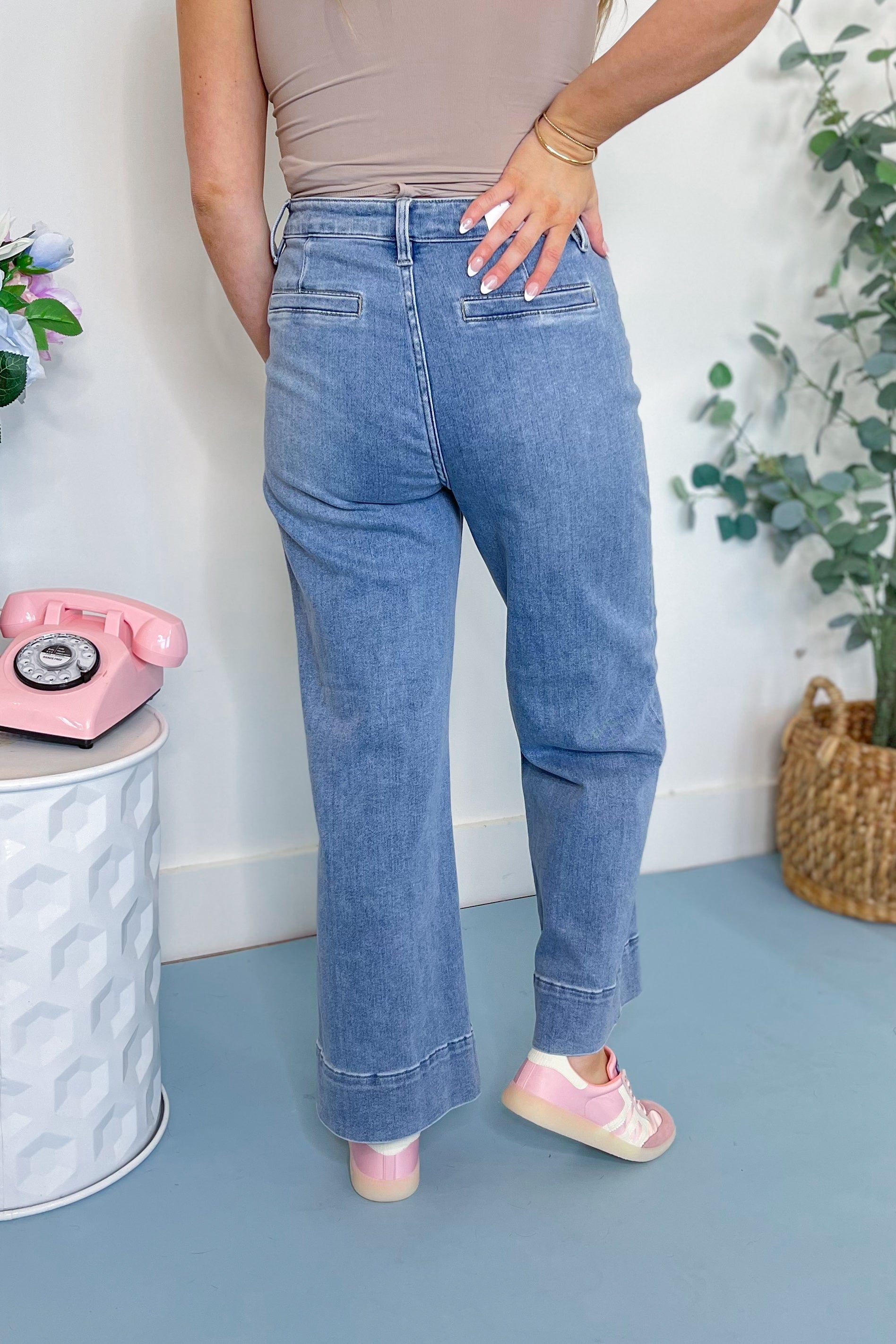 Risen Amber High Rise Crop Wide Leg Jeans - Coremarkets