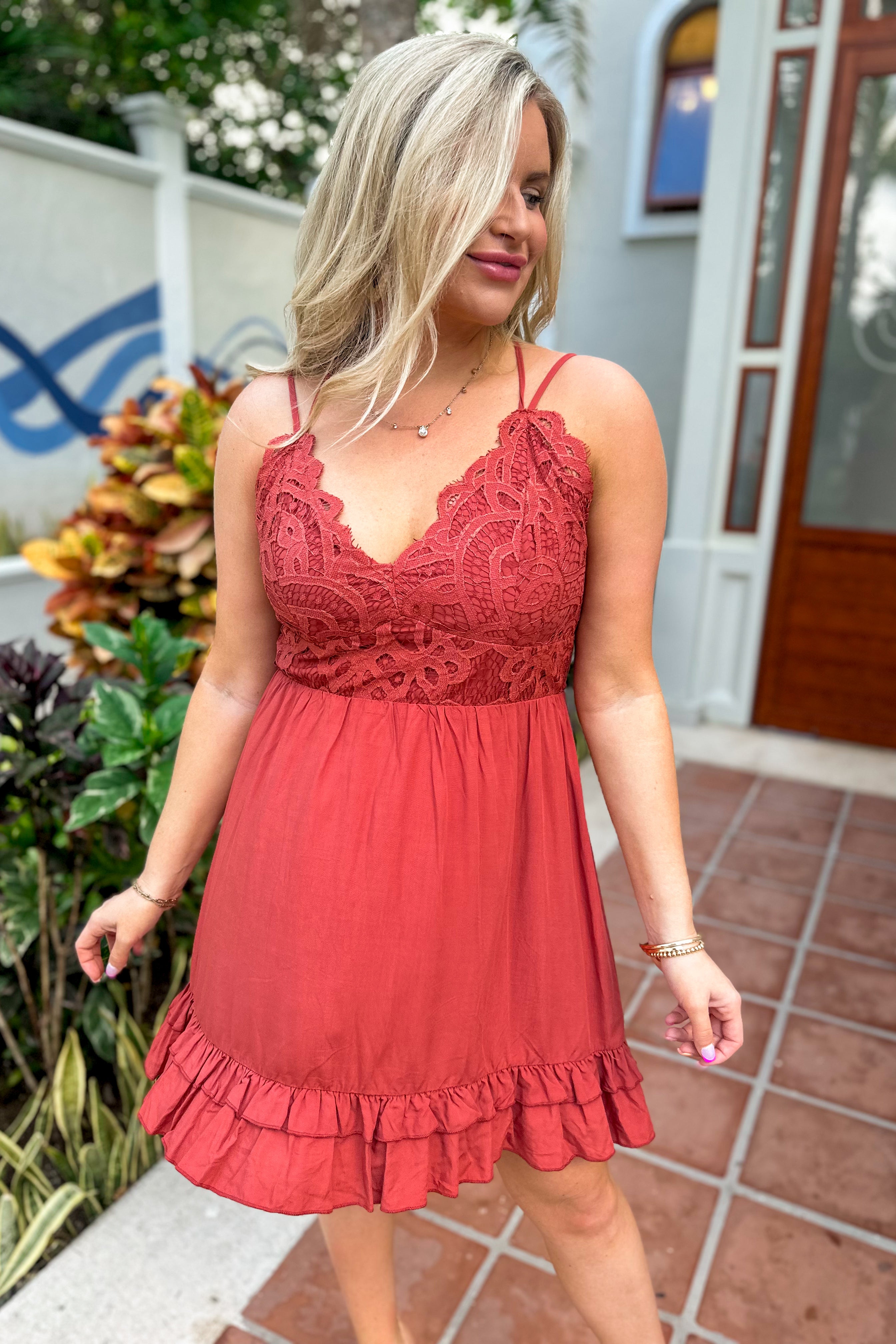 Blair Lace Detail Flare Dress - Coremarkets