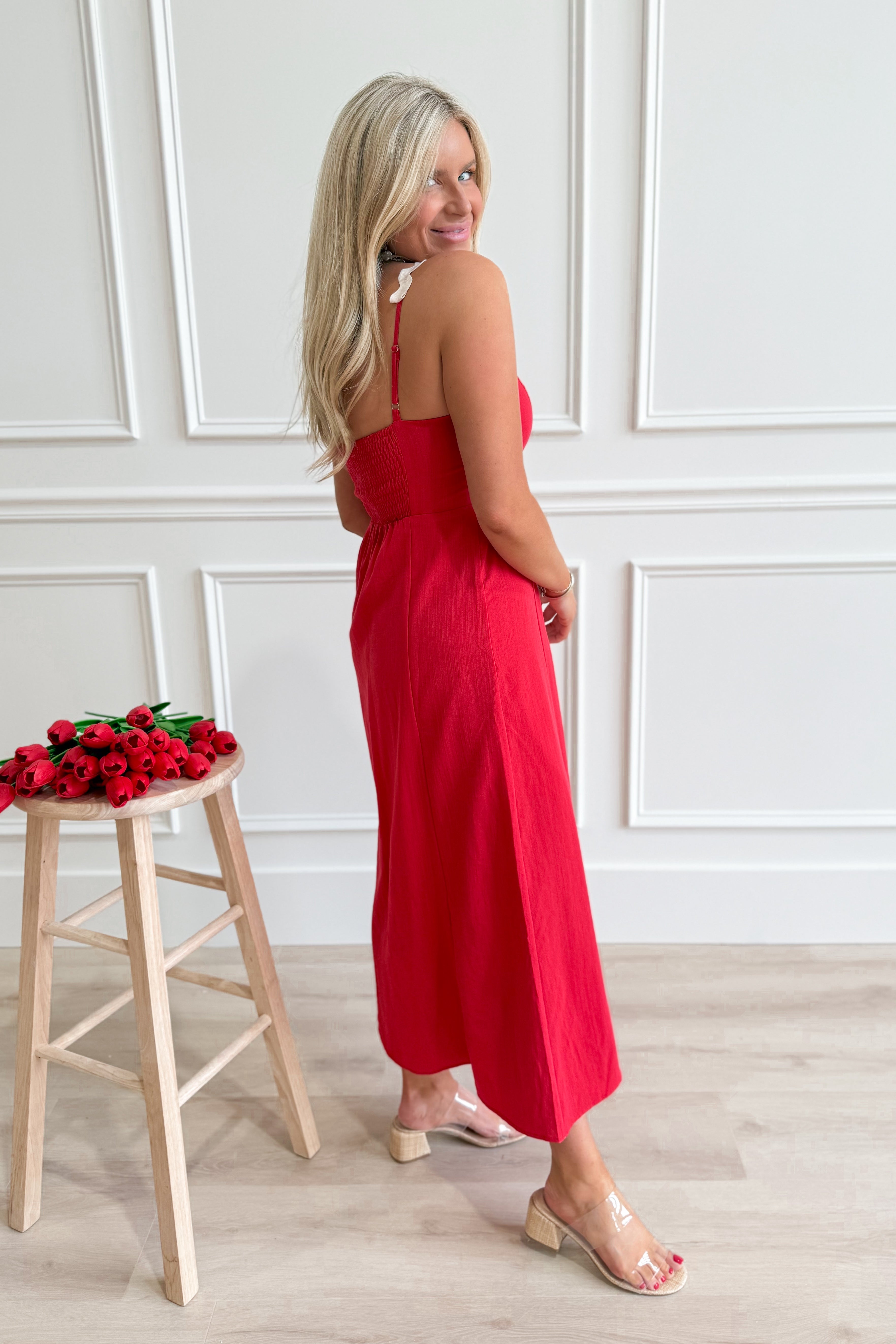 Lola Ric Rac Trim Midi Dress - Coremarkets