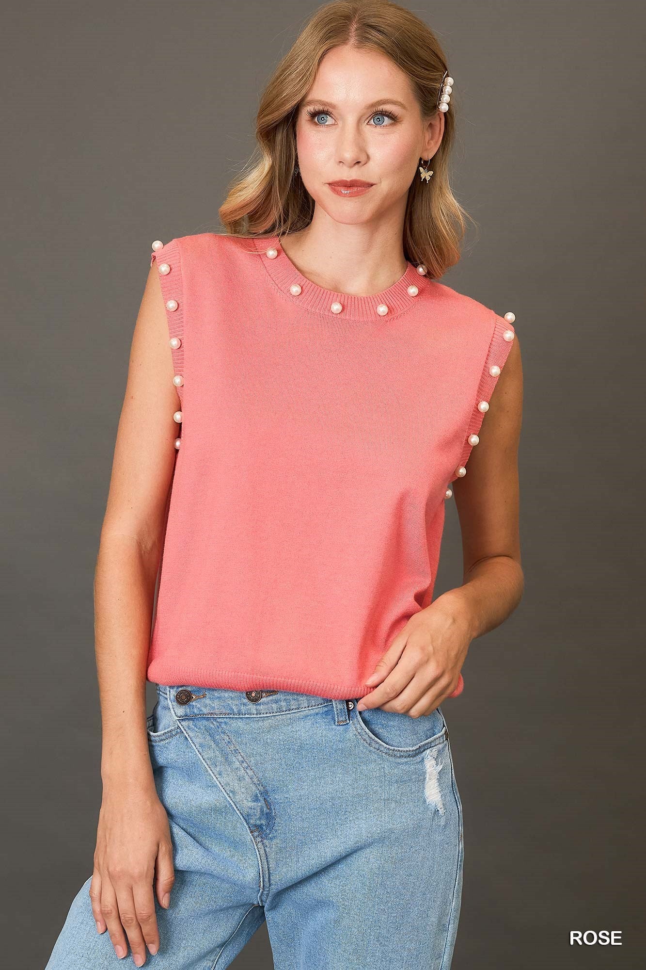 Rosie Pearl Embellished Sleeveless Top - Coremarkets