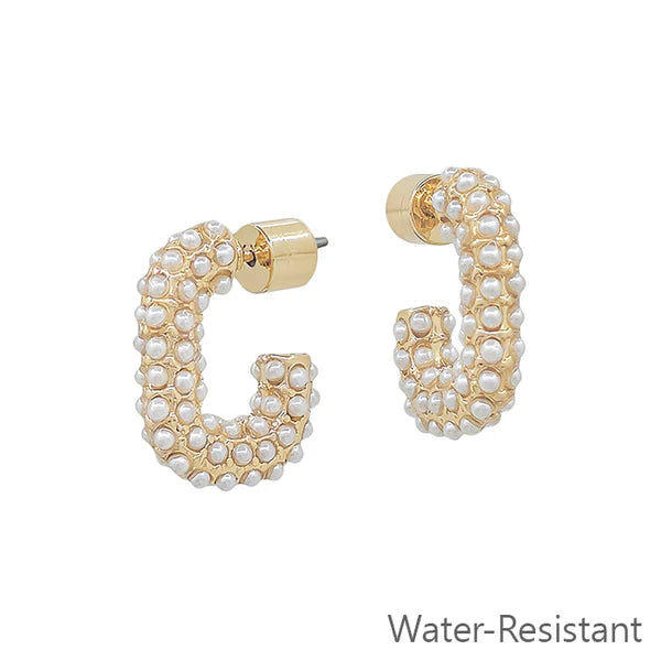 Hoop with Dotted Pearl Earrings - Coremarkets