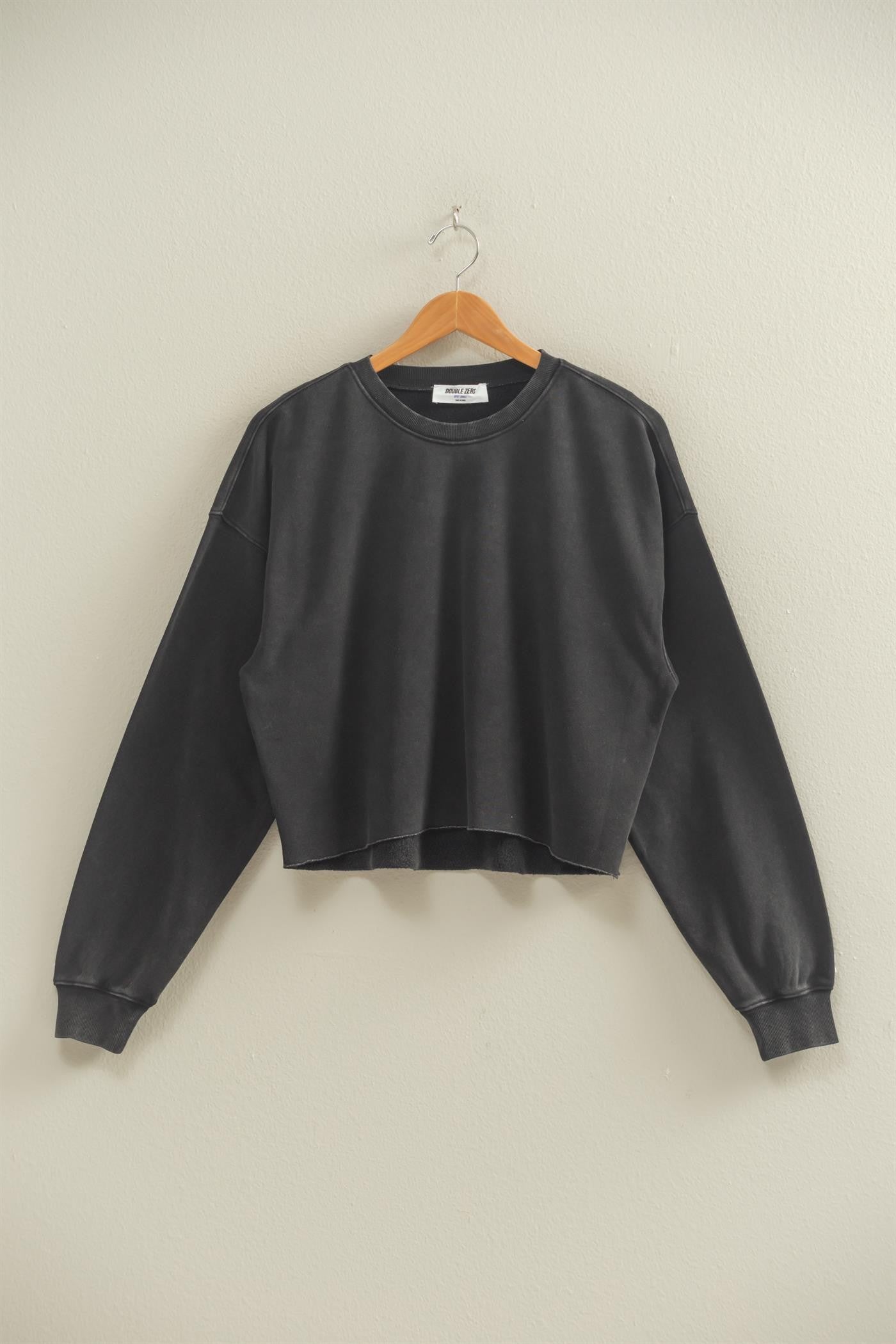 Terry Mineral Washed Round Neck Pullover - Coremarkets