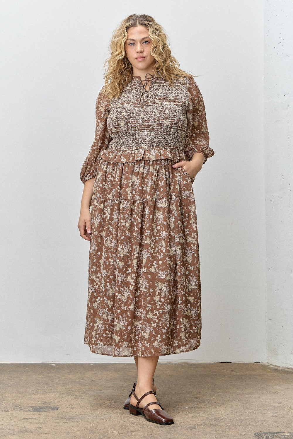 Carson Bubble Sleeve Floral Dress - Coremarkets