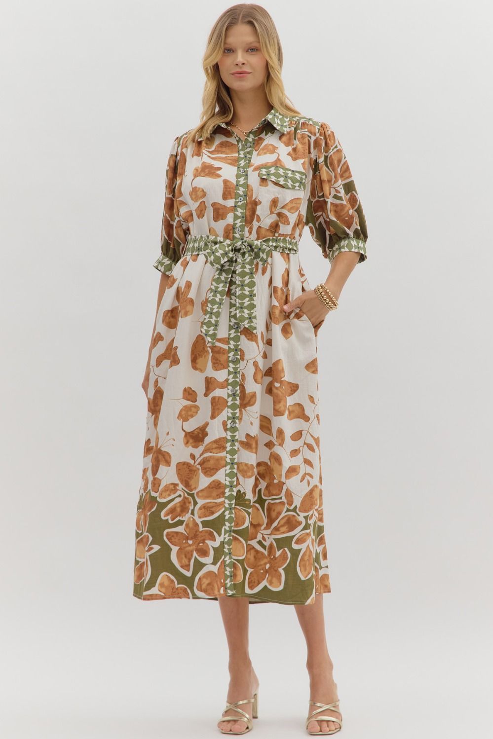 Holly Botanical Print Midi Dress **waiting on plus - Coremarkets